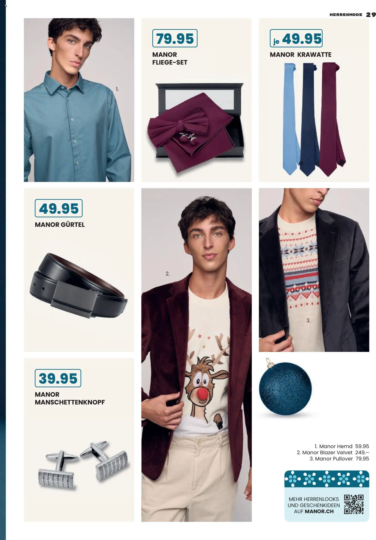 Manor Aktionen Frohes Fest für Grosse Kinder – gültig ab 06.11.2025 | Seite: 29 | Produkte: Hemd, Pullover, Gürtel, Blazer