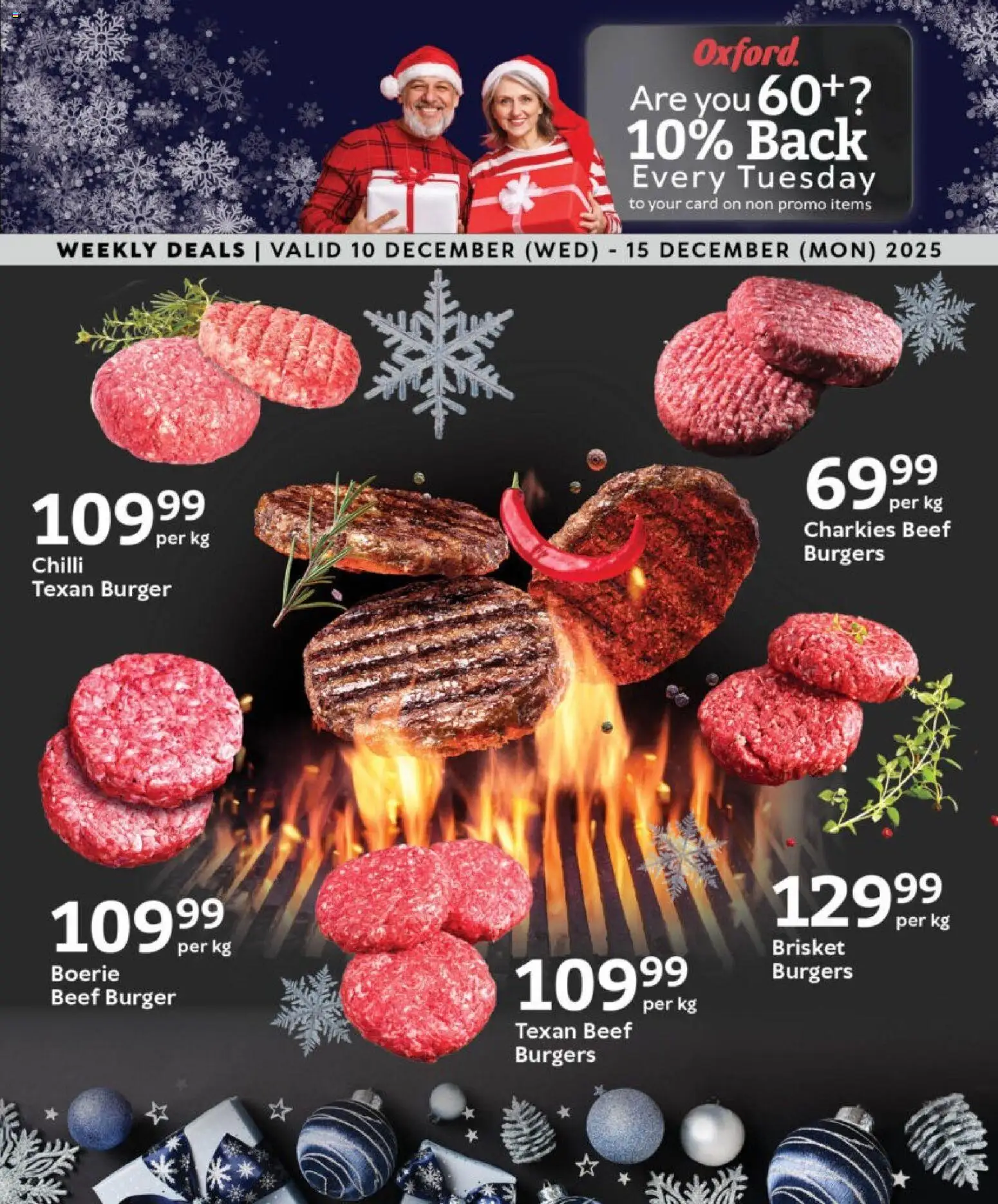 New Oxford Freshmarket catalogue – valid from 10.12.2025 | Page: 7 | Products: Beef, Burgers, Chilli