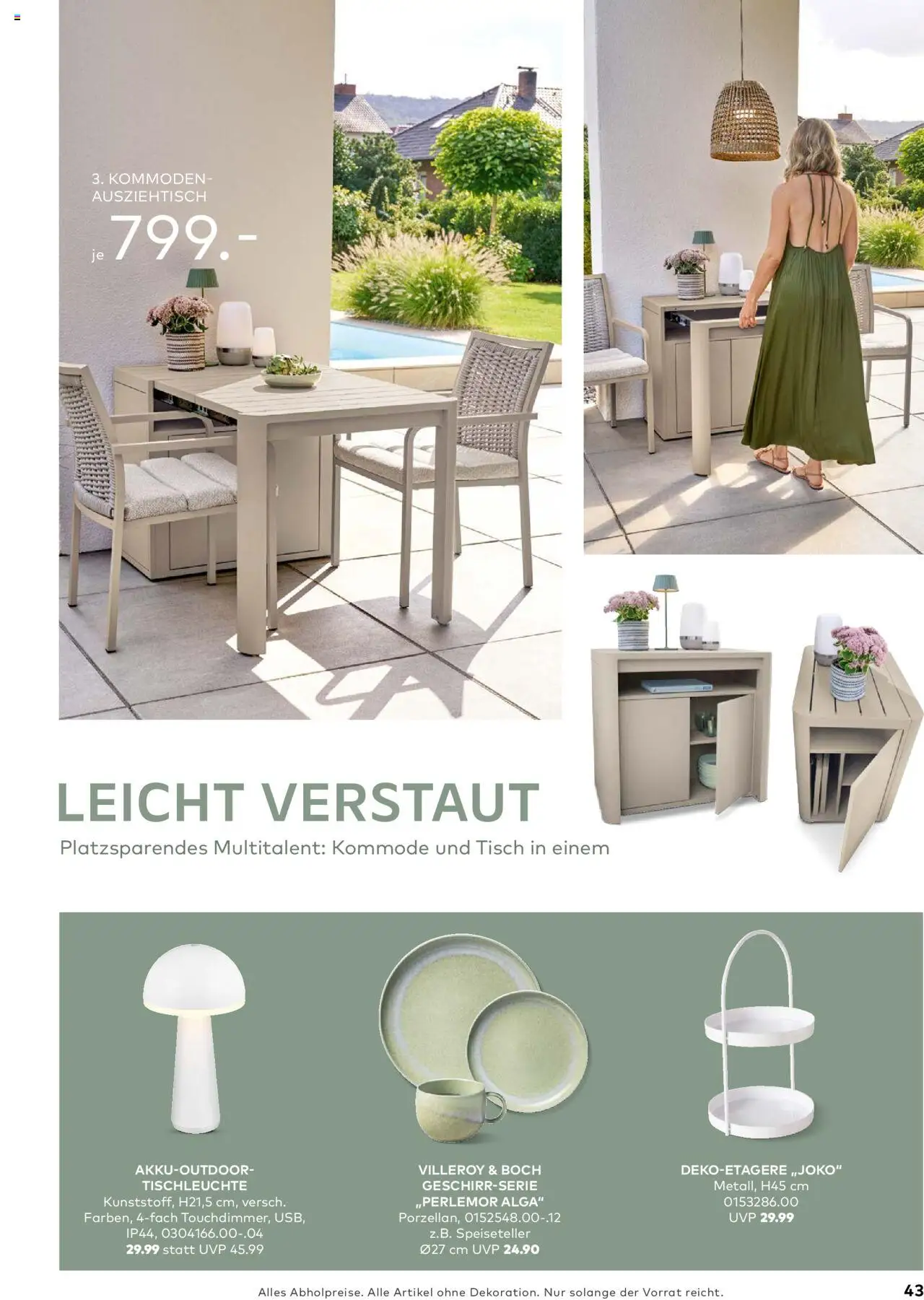 Porta! - Outdoor - Gartenmöbelkatalog 2025 - gültig ab dem 02.03.2025 | Seite: 43 | Produkte: Kommode, Tisch