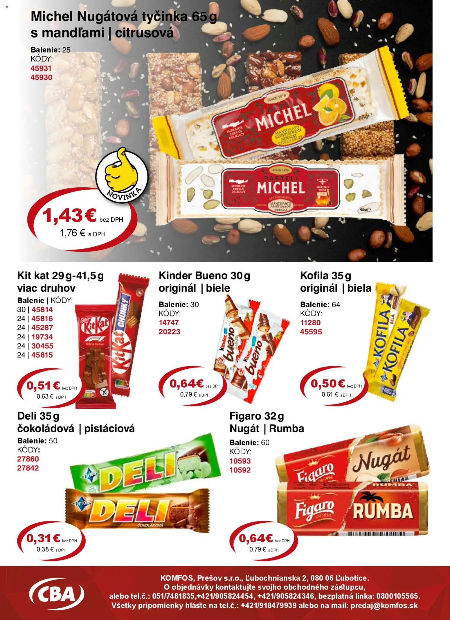 Nové CBA Komfos akcie – leták je platný od 24.04.2026 | Strana: 7 | Produkty: Kinder, Kinder Bueno