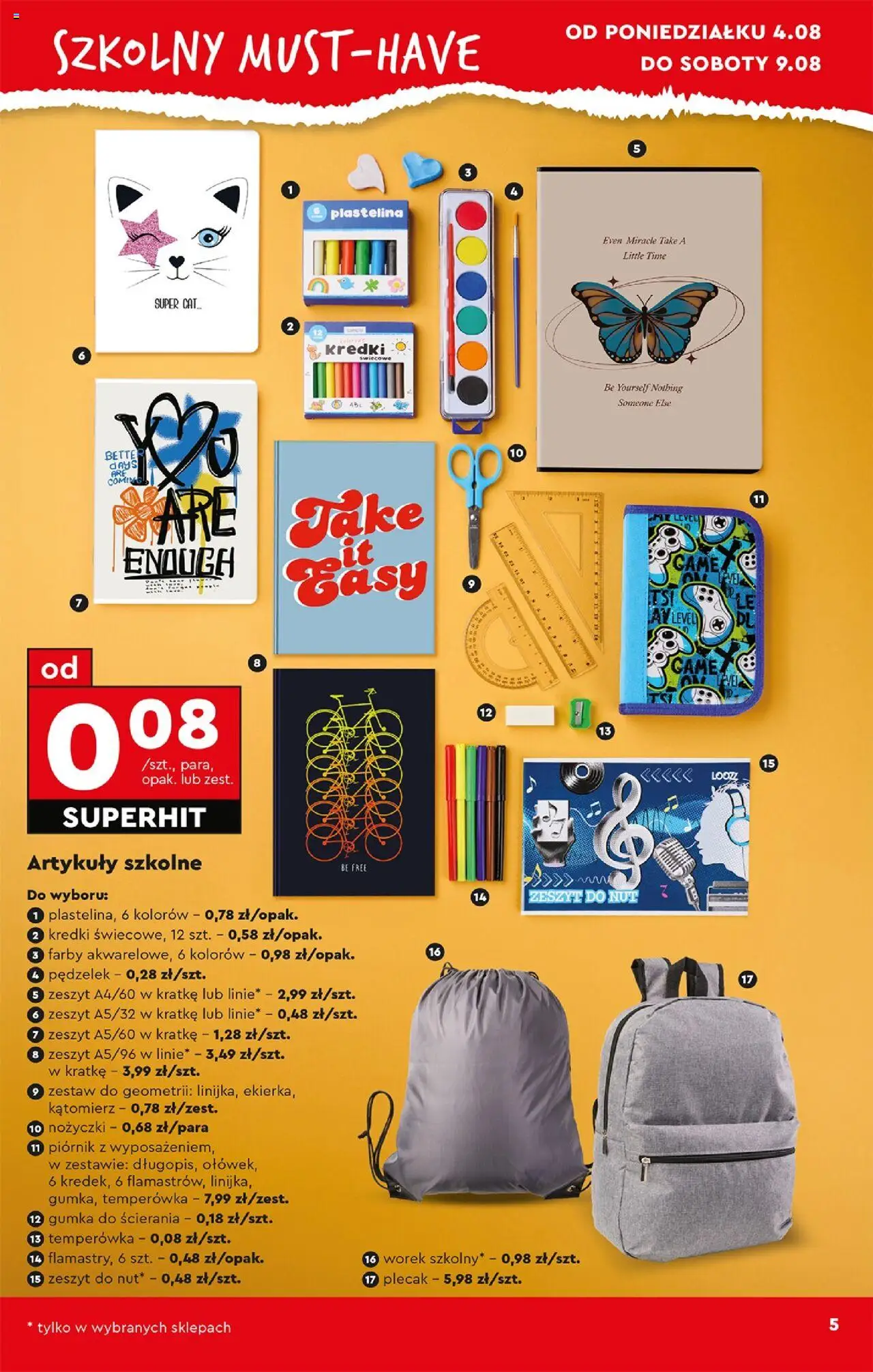 Biedronka gazetka - Hity i inspiracje od 11.08.2025 | Strona: 5 | Produkty: Temperówka, Notebook, Zeszyt, Artykuły szkolne