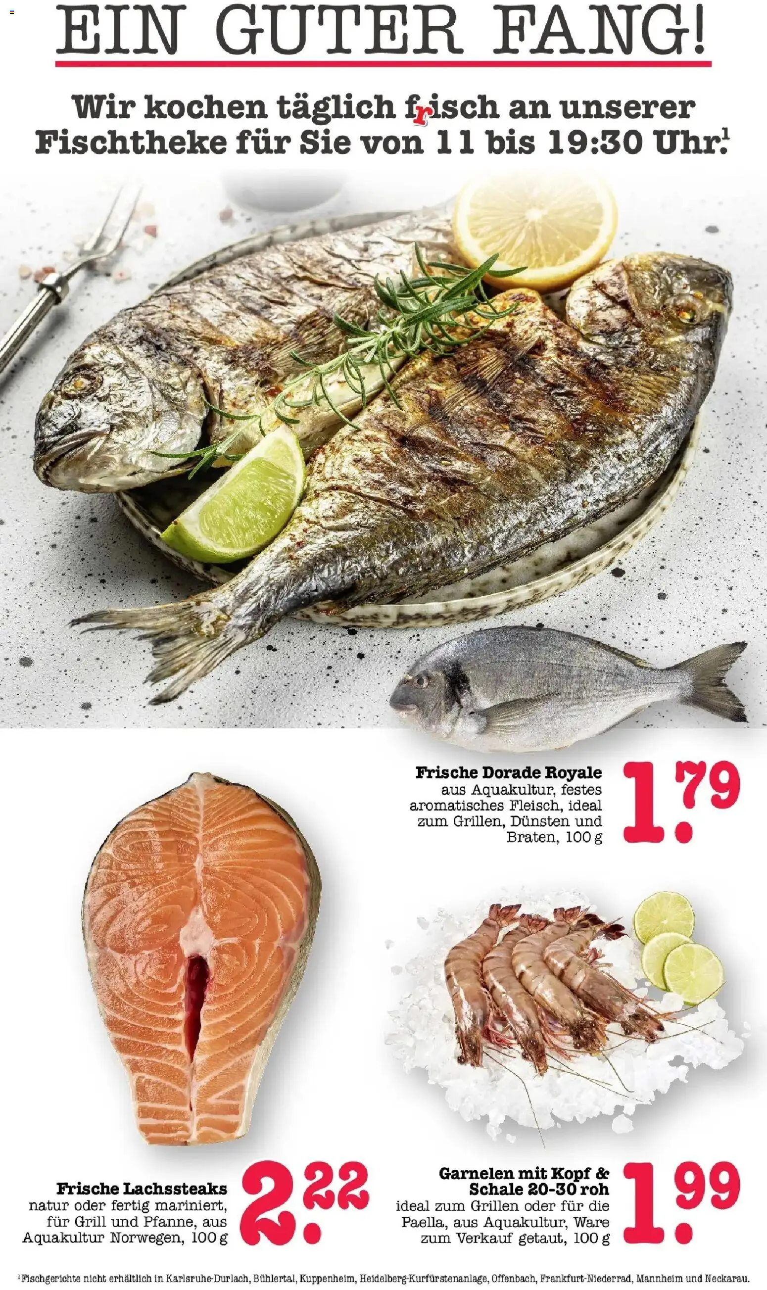 E center Prospekt Mainz-Weisenau	 – gültig ab 12.04.2026 | Seite: 16 | Produkte: Dorade, Grill, Garnelen, Uhr