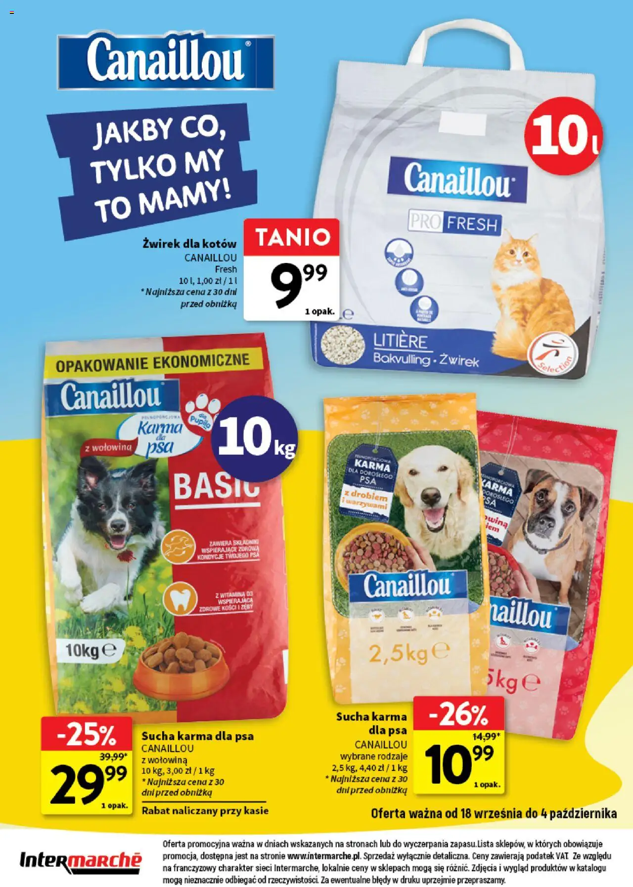 Intermarche Gazetka - Z miłości do pupila od 18.09.2025 | Strona: 12 | Produkty: Karma dla psa, Sucha karma dla psa, Wołowina