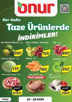 23.10.2025 tarihinden itibaren geçerli olan Onur Market kataloğu önizlemesi
