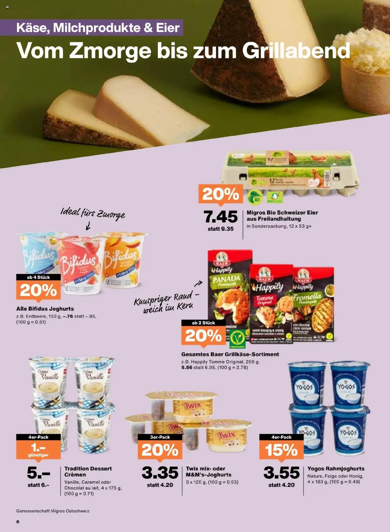 Migros Aktionen ab 19.08.2025 | Seite: 8 | Produkte: Twix, Eier