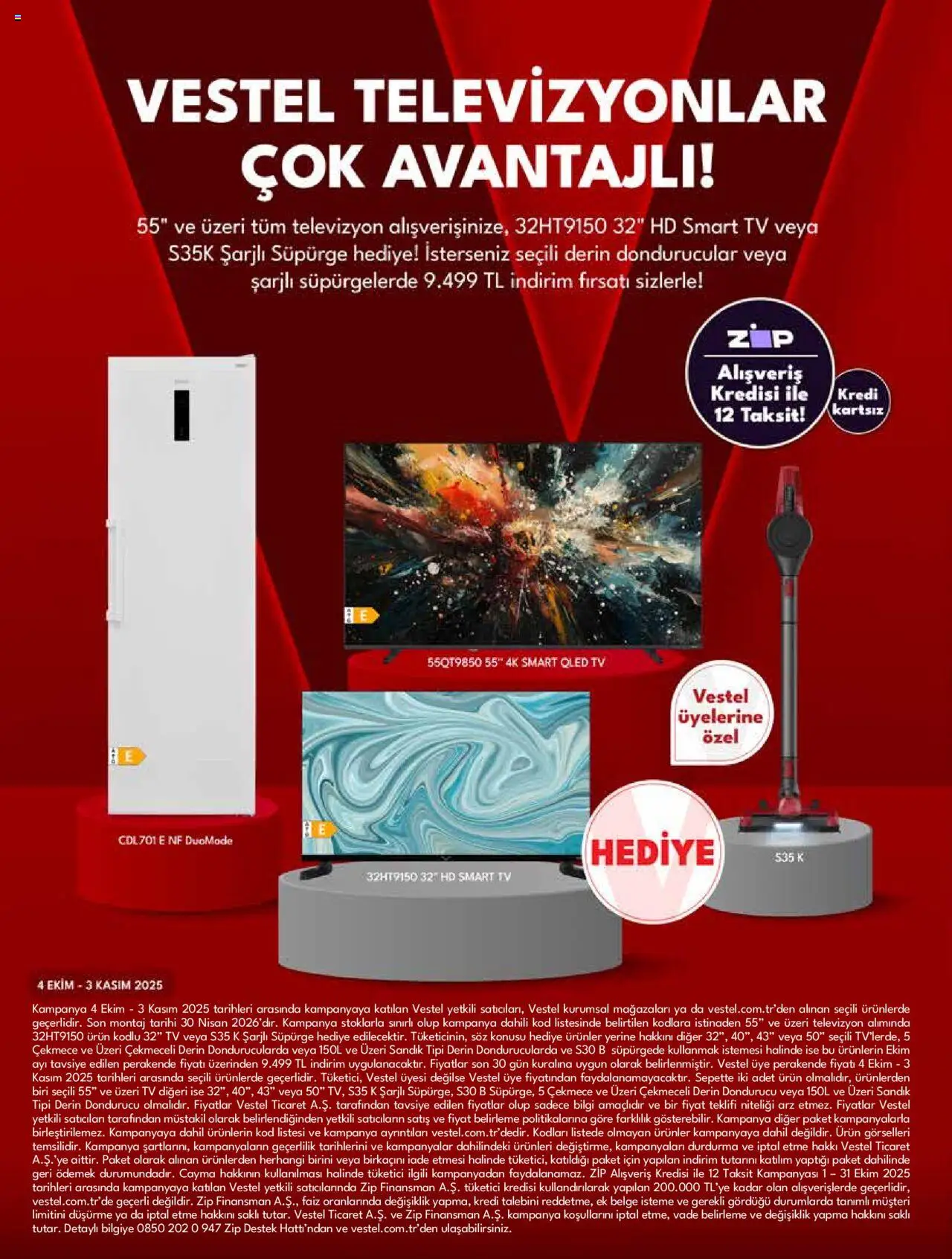 Vestel Katalog - 17.10.2025 tarihinden itibaren geçerlidir | Sayfa: 5 | Ürünler: TV, Televizyon, Dondurucu