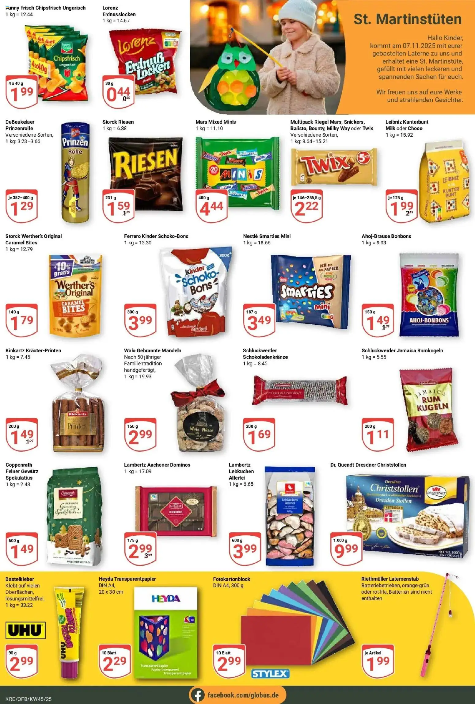 Globus prospekt Krefeld	 – gültig ab 02.11.2025 | Seite: 19 | Produkte: Smarties, Mandeln, Rumkugeln, Nüsse