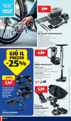 Anteprima del volantino Aldi volantino valido a partire dal 09.03.2026 | Pagina: 22 | Prodotti: Spazzola, Bicicletta, Detergente, Manometro