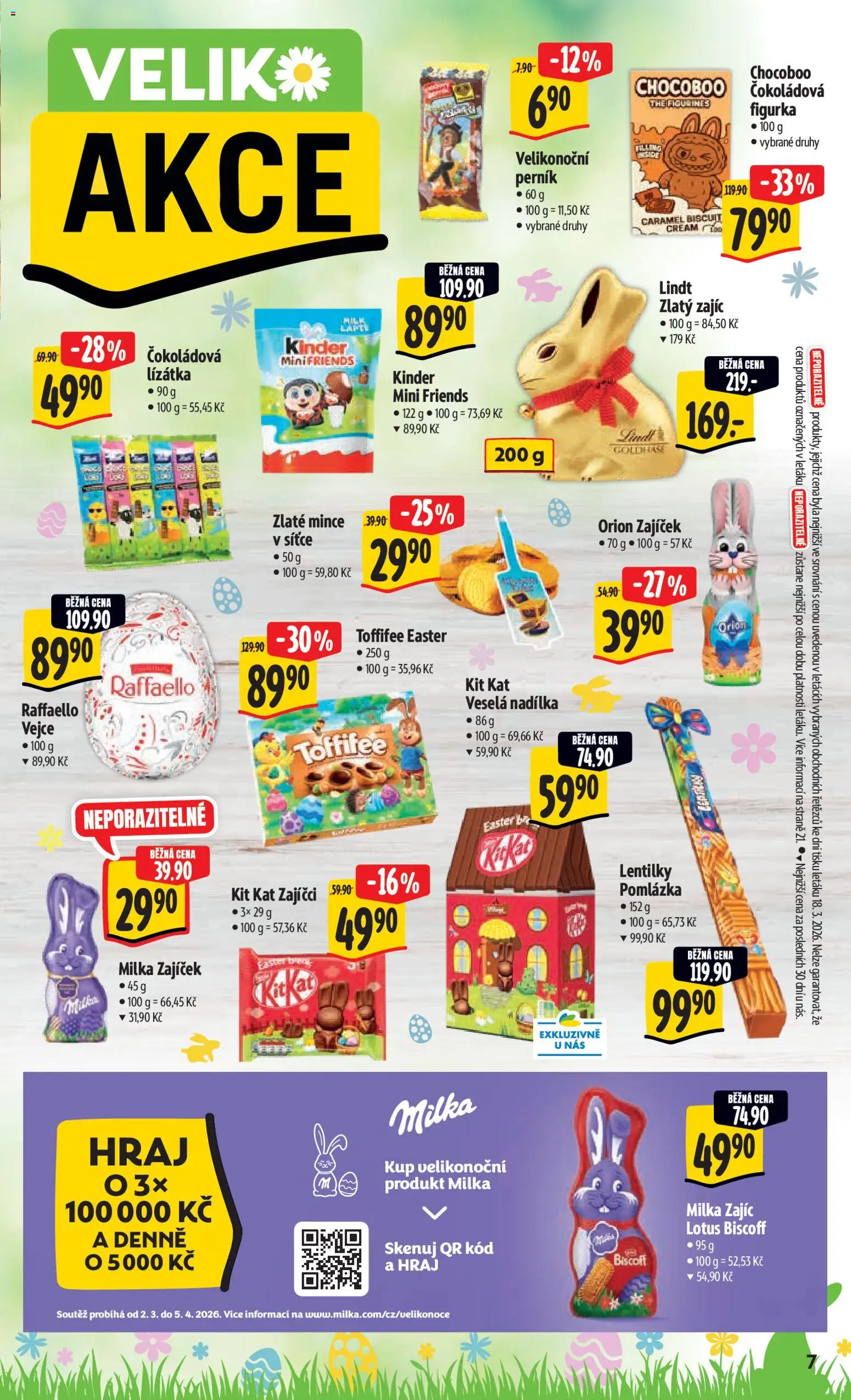 Albert leták - Hypermarket od 25.03.2026 | Strana: 13 | Produkty: Lindt, Vejce, Kinder, Lentilky