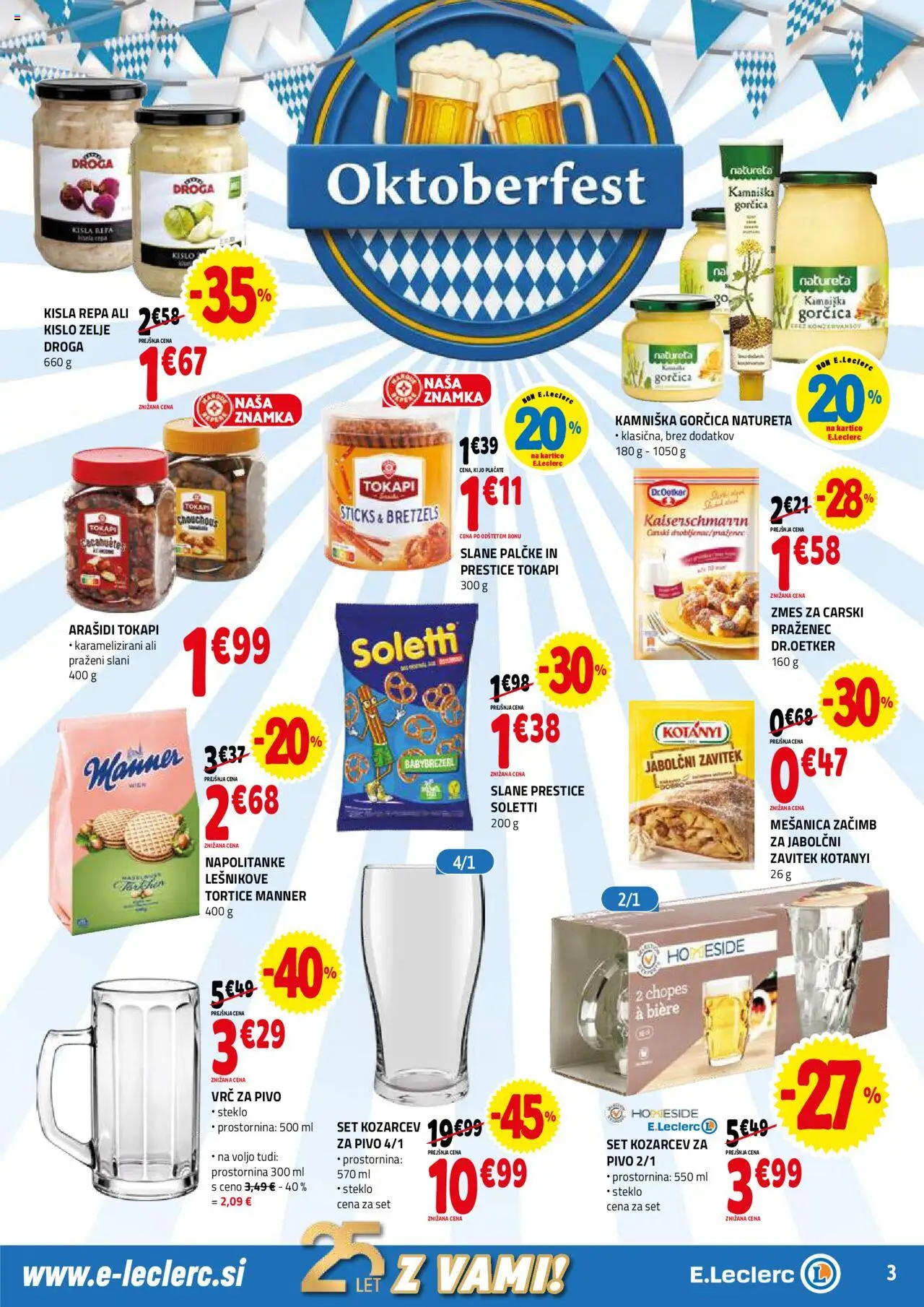 Novi E.leclerc katalog ponudbe – veljaven od 17.09.2025 | Stran: 3 | Izdelki: Arašidi, Slane palčke, Pivo, Zelje