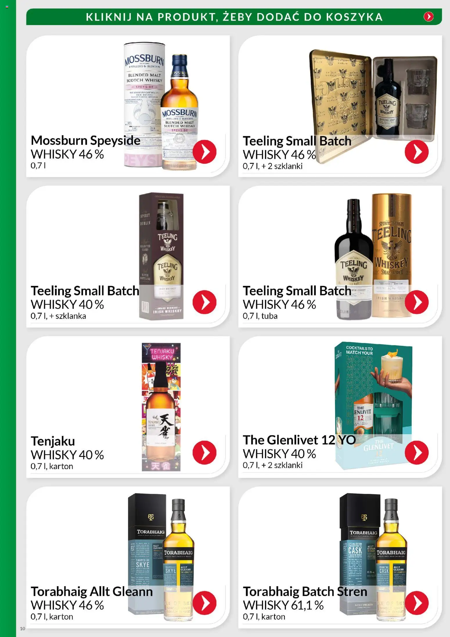 Eurocash Gazetka - Świąteczny Katalog Alkoholi od 01.12.2025 | Strona: 10 | Produkty: Szklanka, Szklanki, Whisky