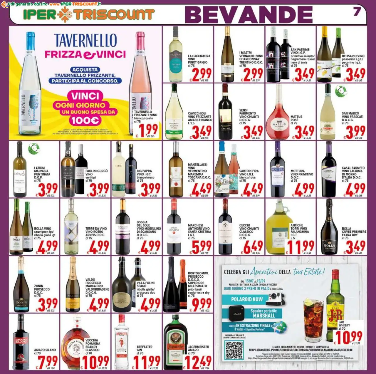 Volantino Ipertriscount del 18.08.2025 | Pagina: 7 | Prodotti: Whisky, Speaker, Bottiglia, Amaro