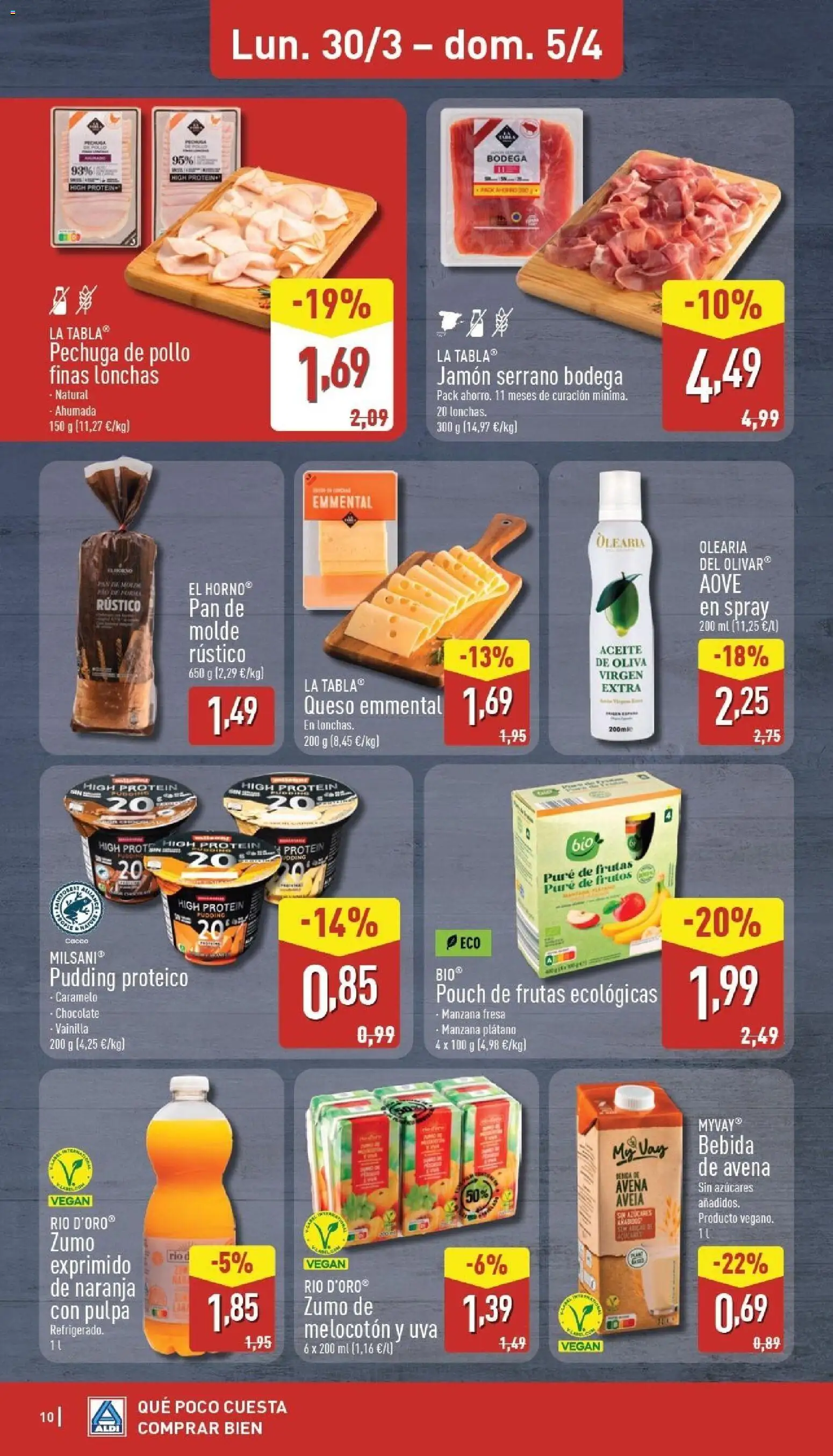Aldi folleto Canarias │ válido desde el 30.03.2026 | Página: 10 | Productos: Aceite, Chocolate, Jamón, Bebida de avena
