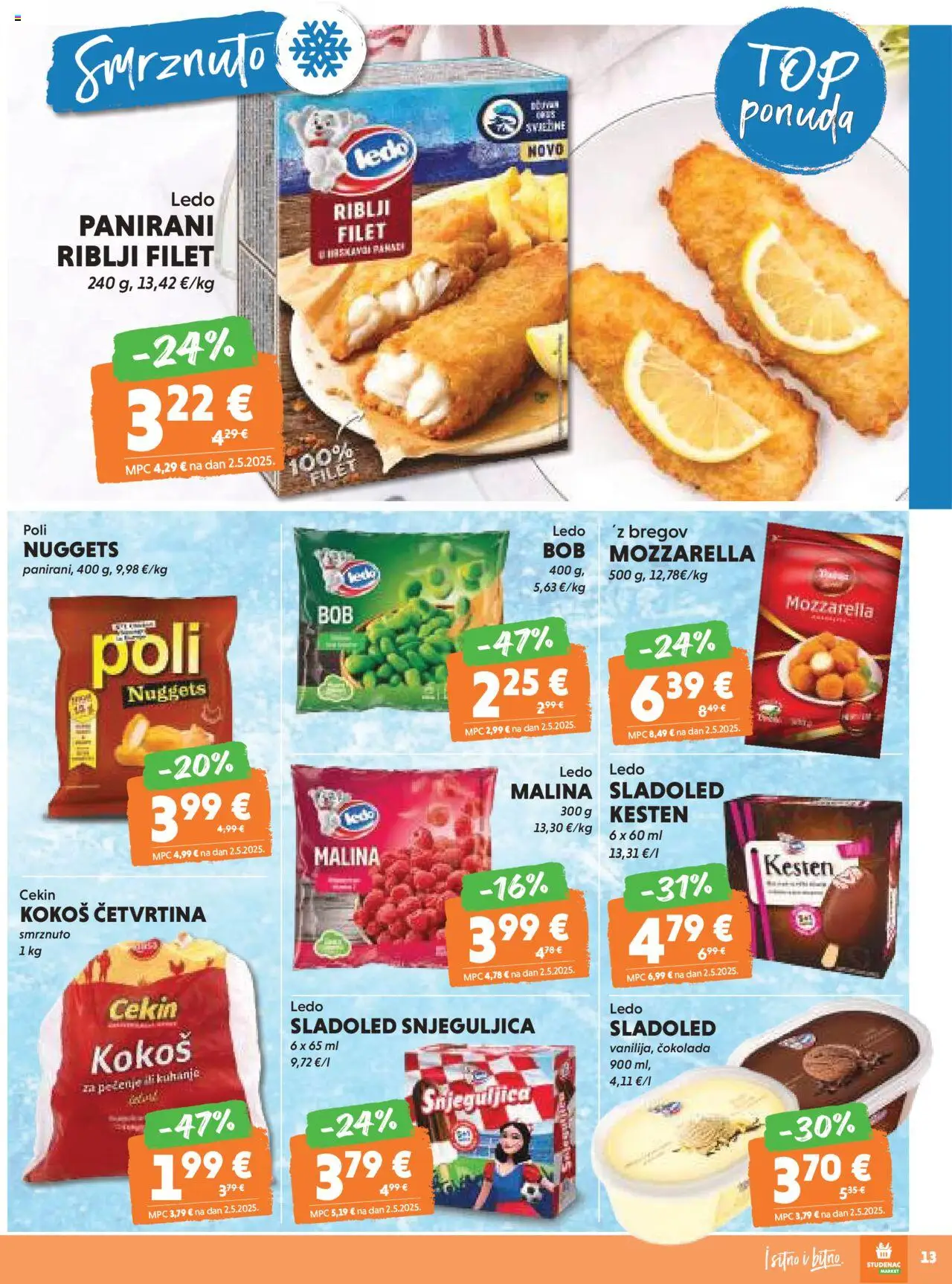 Studenac katalog | vrijedi od 15.10.2025 | Stranica: 13 | Proizvodi: Kesten, Čokolada, Ledo, Sladoled
