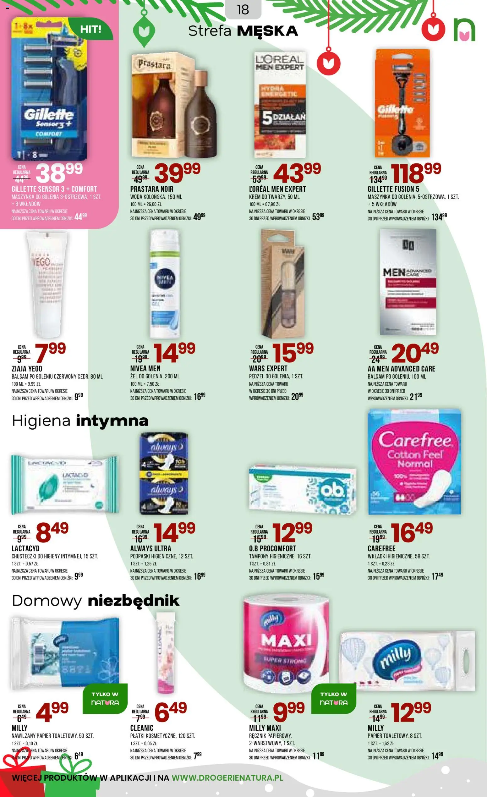 Drogerie Natura Gazetka od 10.12.2025 | Strona: 18 | Produkty: Pędzel, Gillette sensor 3, Tampony, Płatki