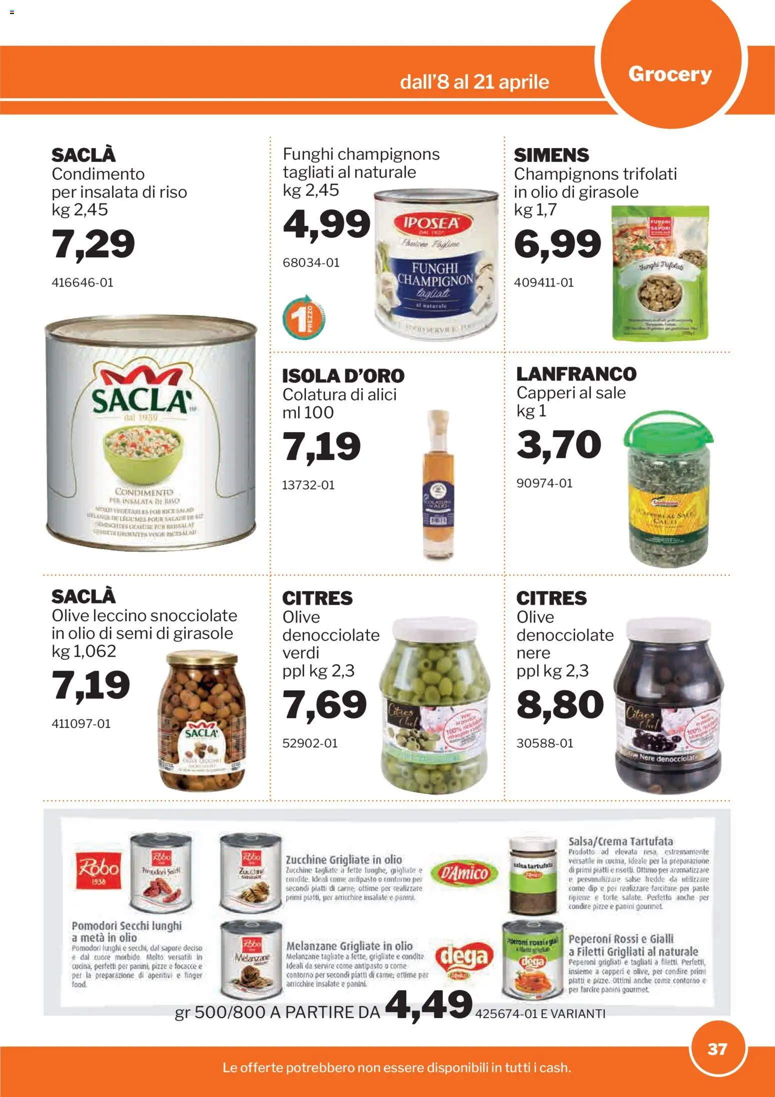 Volantino Sogegross del 08.04.2026 | Pagina: 37 | Prodotti: Riso, Salsa, Pomodori, Olio di girasole