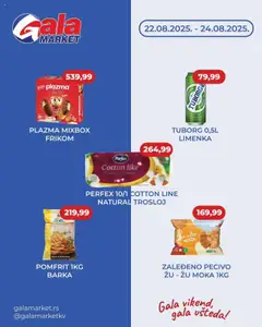 Gala MARKET vikend akcija - pregled Gala MARKET kataloga - važi od 22.08.2025