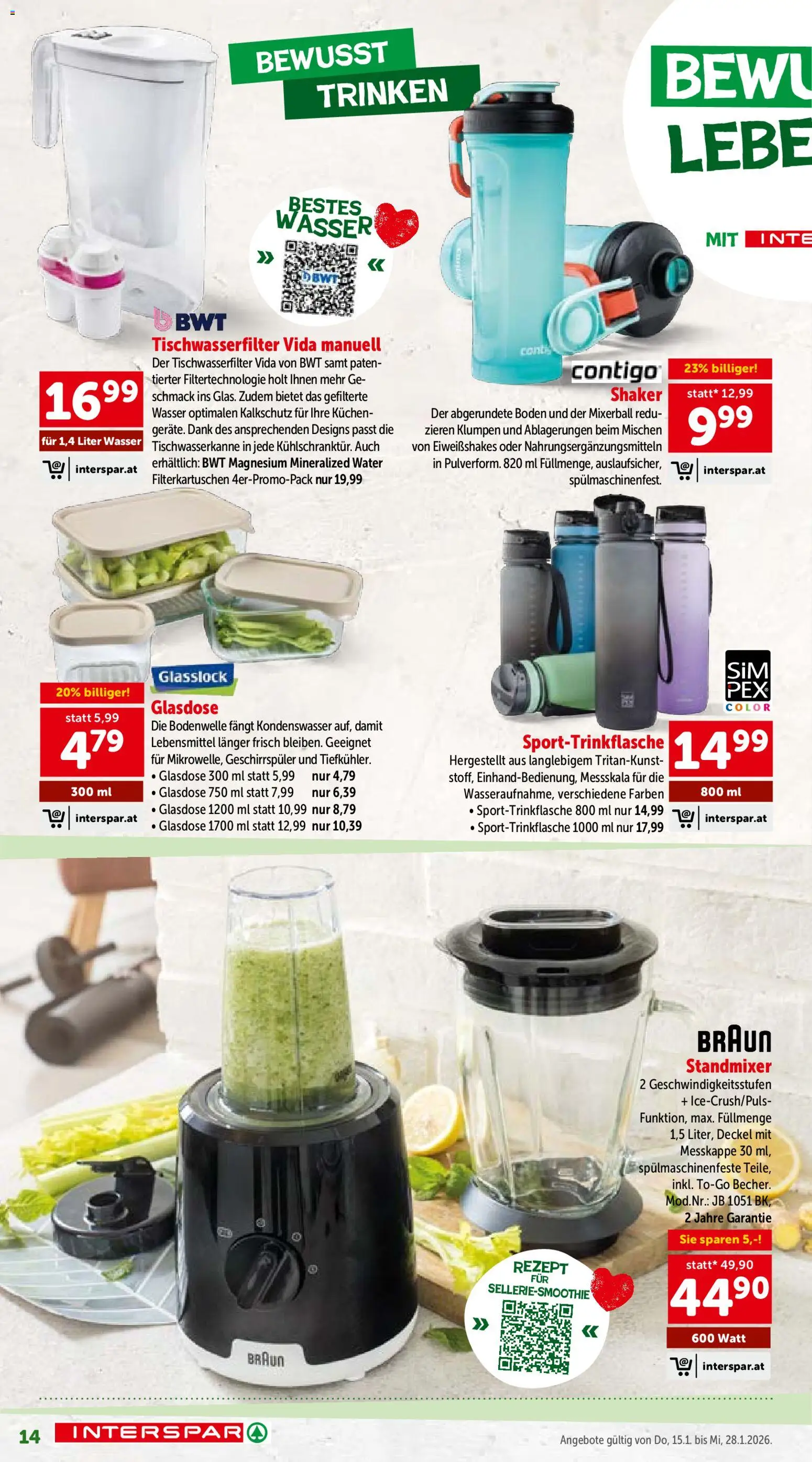 Interspar Bewusst Geniessen - Österreich  gültig ab 15.01.2026 | Seite: 14 | Produkte: Wasser, Libacomb, Geschirrspüler
