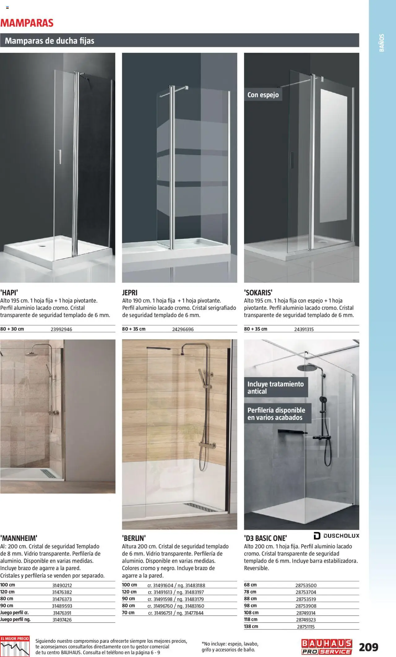 Bauhaus - ProService  │ válido desde el 24.02.2025 | Página: 209 | Productos: Té, Teléfono, Ducha, Espejo