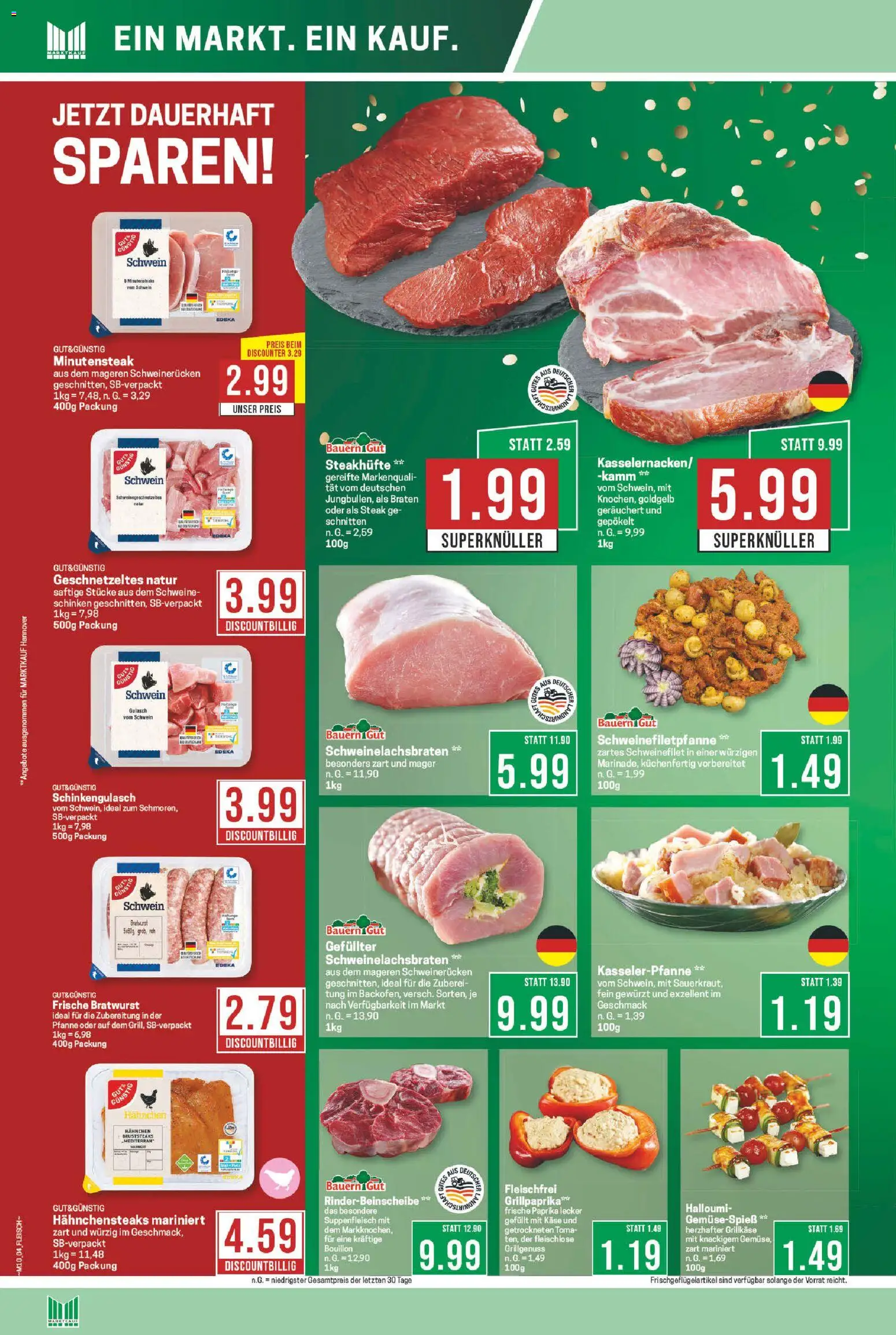 Marktkauf Prospekt 	 – gültig ab 02.03.2026 | Seite: 4 | Produkte: Bratwurst, Schweinefilet, Gulasch, Schweinerucken