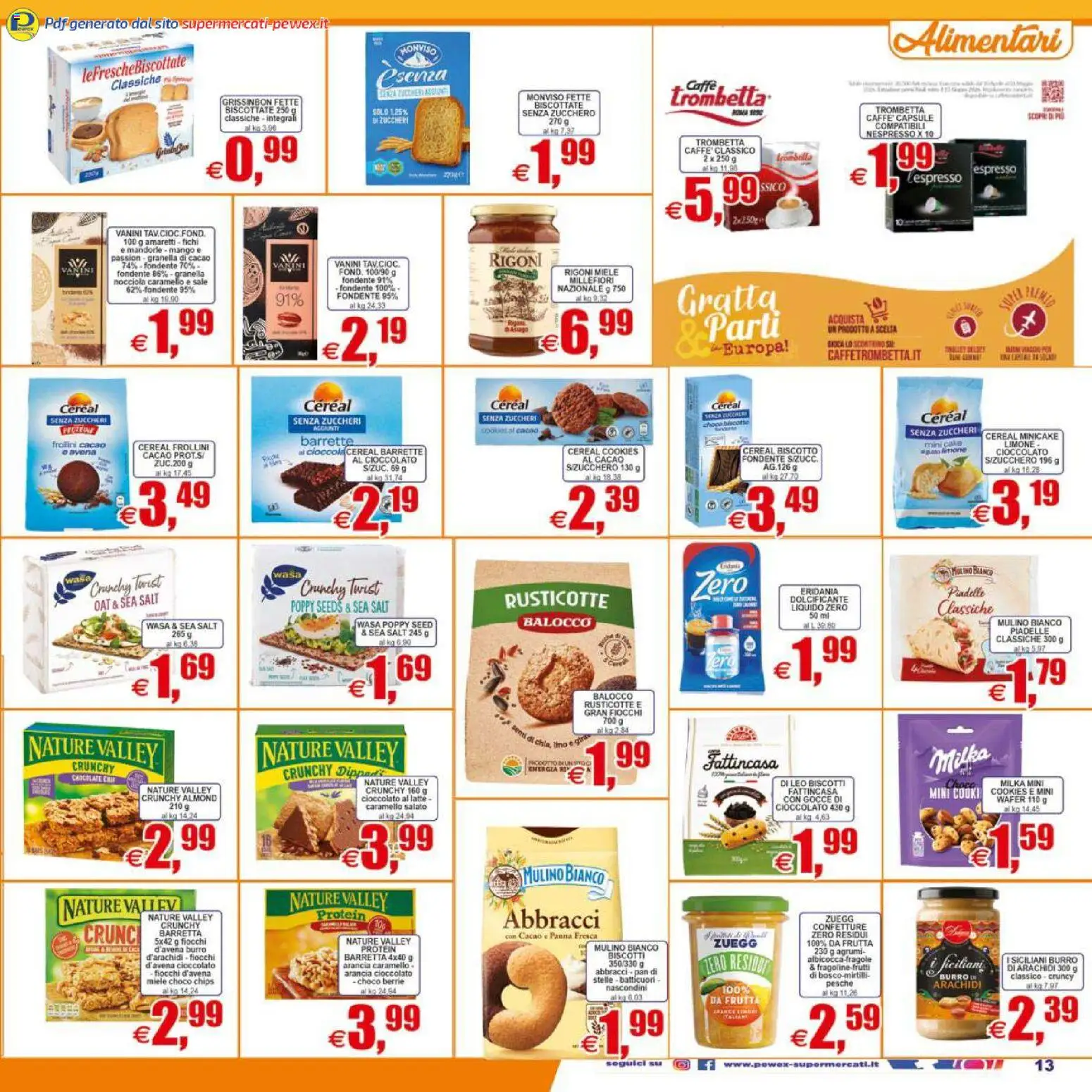 Volantino Pewex del 07.04.2026 | Pagina: 13 | Prodotti: Cioccolato, Biscotti, Burro, Cacao