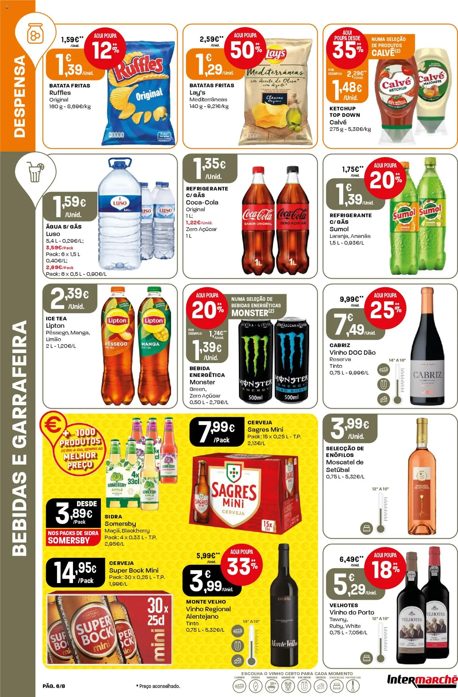 Intermarché Folheto Mini │ válido de 11.12.2025 | Página: 6 | Produtos: Agua, Top, Vinho, Cerveja