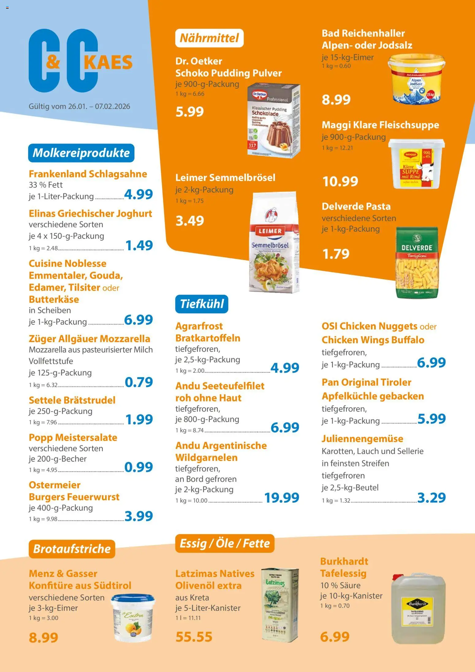 C&C Prospekt – gültig ab 26.01.2026 | Seite: 2 | Produkte: Maggi, Schokolade, Bad, Olivenol