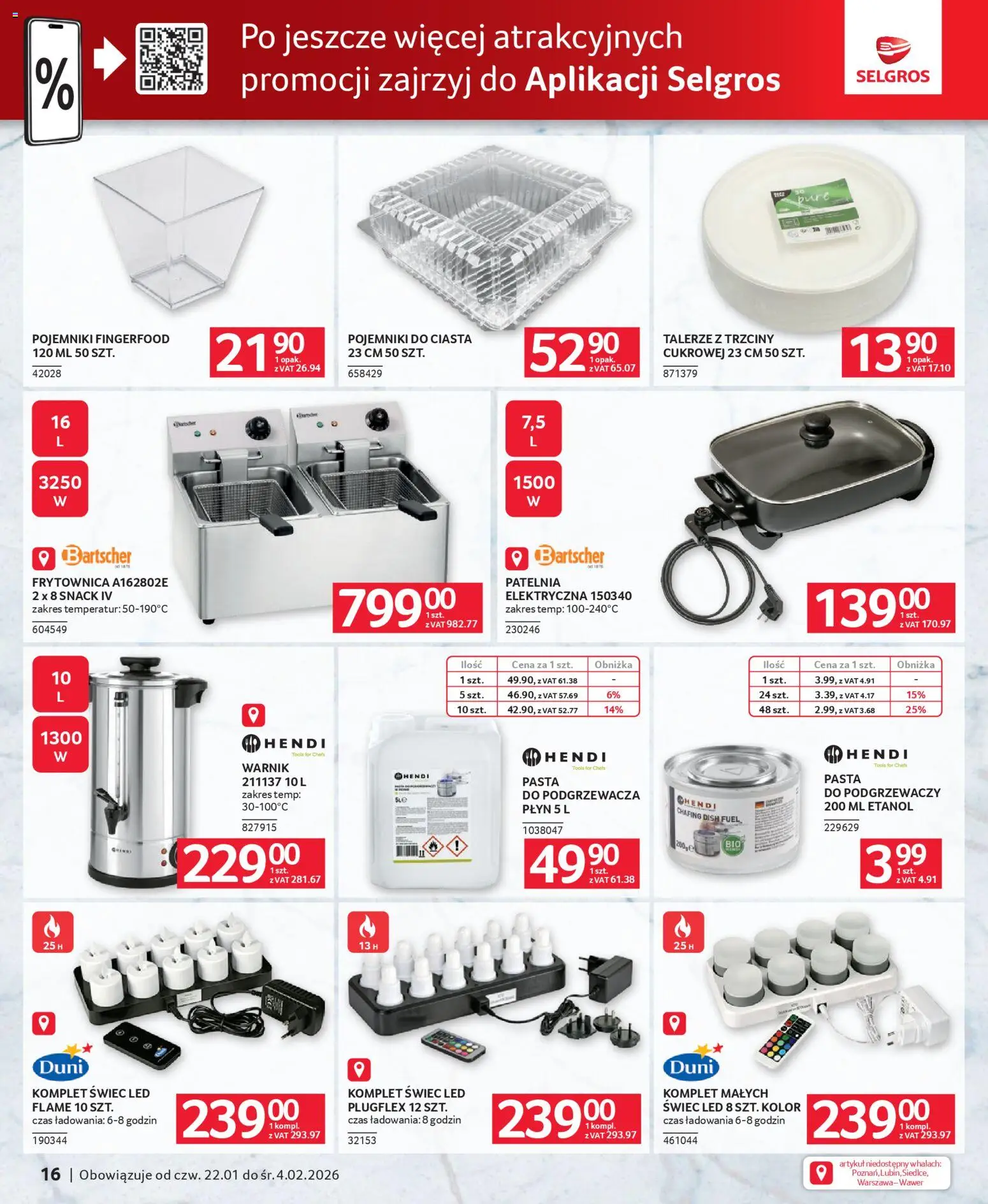Selgros cash&carry Gazetka - Oferta dla gastronomii od 22.01.2026 | Strona: 16 | Produkty: Talerze, Patelnia