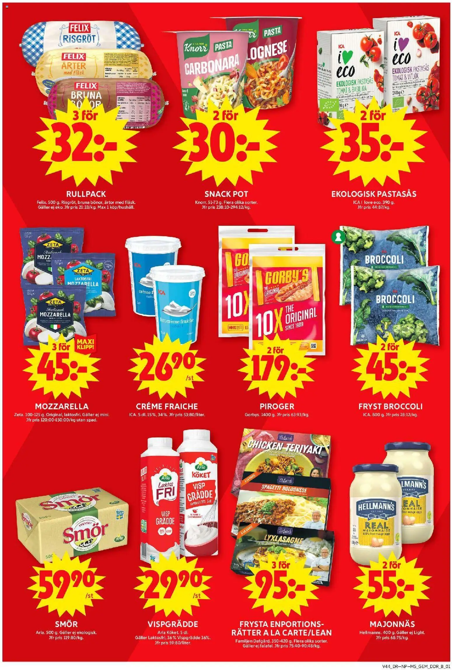 ICA Maxi reklamblad aktuell från 27.10.2025 | Sida: 6 | Produkter: Majonnäs, Ärtor, Basilika, Vispgrädde