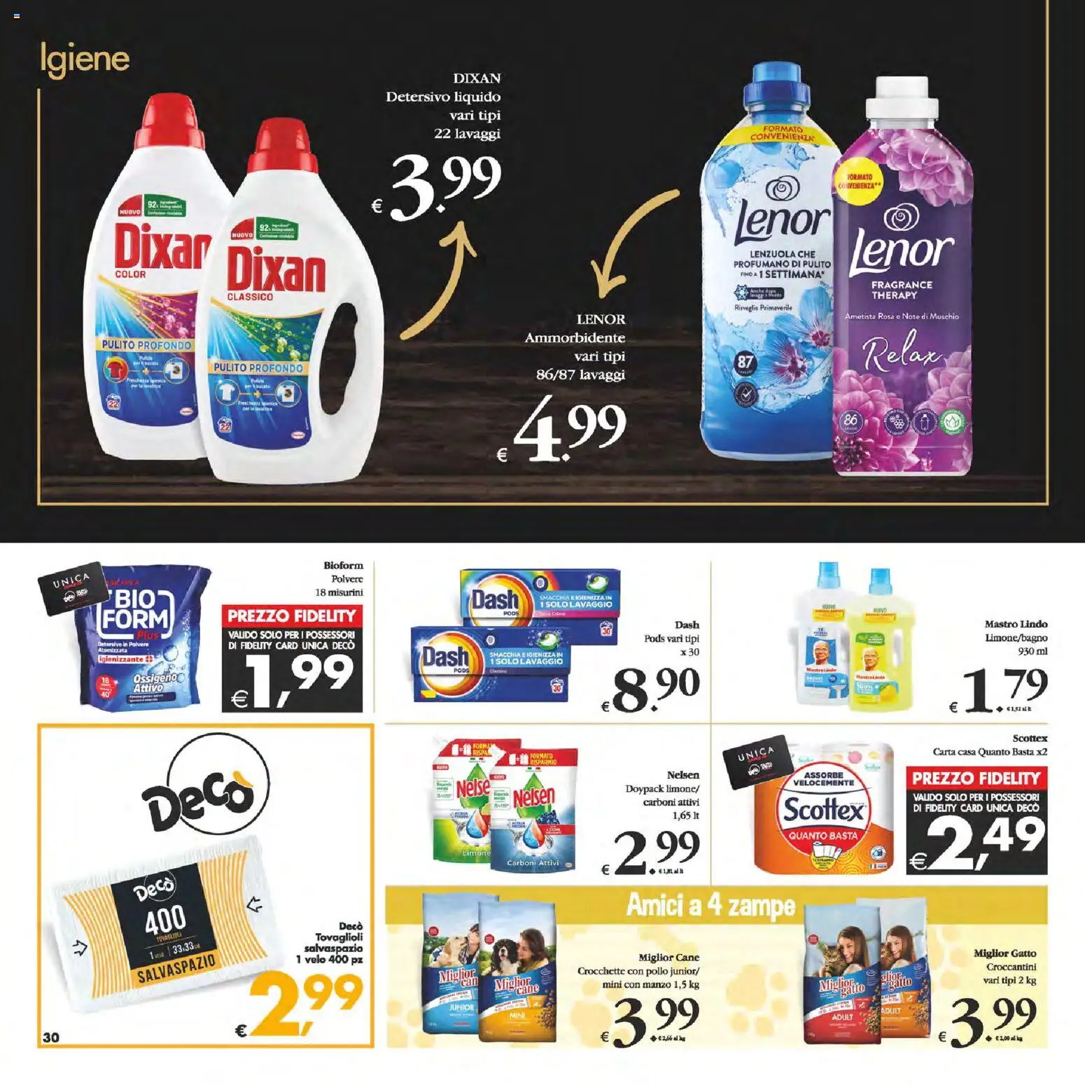 Volantino Decò del 14.11.2025 | Pagina: 30 | Prodotti: Pollo, Ammorbidente, Limone, Crocchette