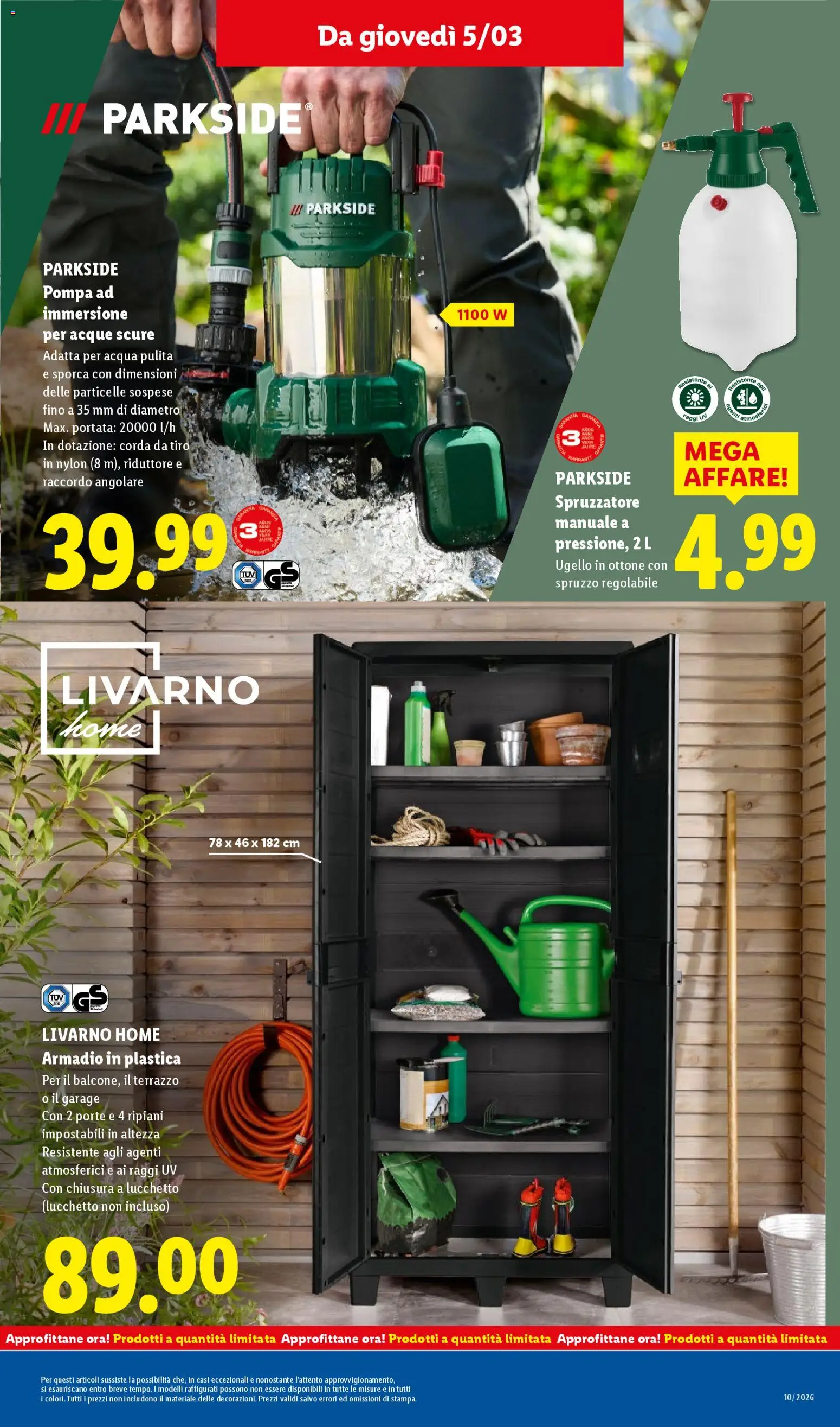 Volantino Lidl del 02.03.2026 | Pagina: 46 | Prodotti: Acqua, Armadio