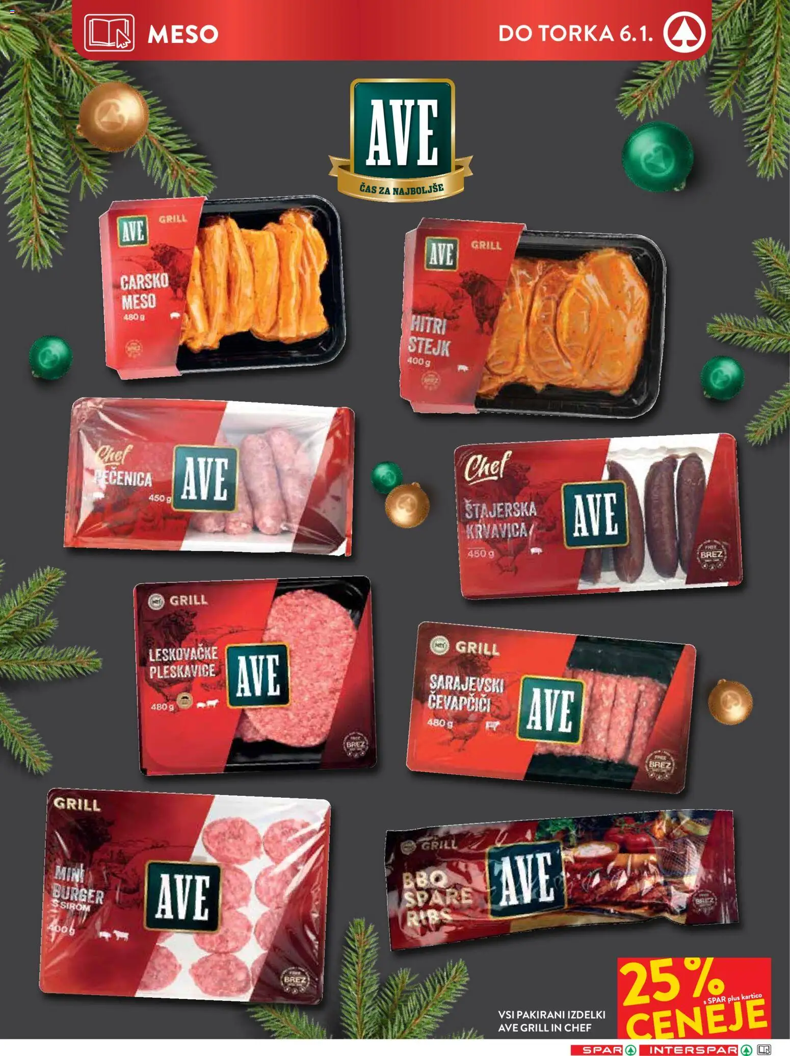 Novi Spar katalog ponudbe – veljaven od 27.12.2025 | Stran: 3 | Izdelki: Čevapčiči, Pleskavice, Grill