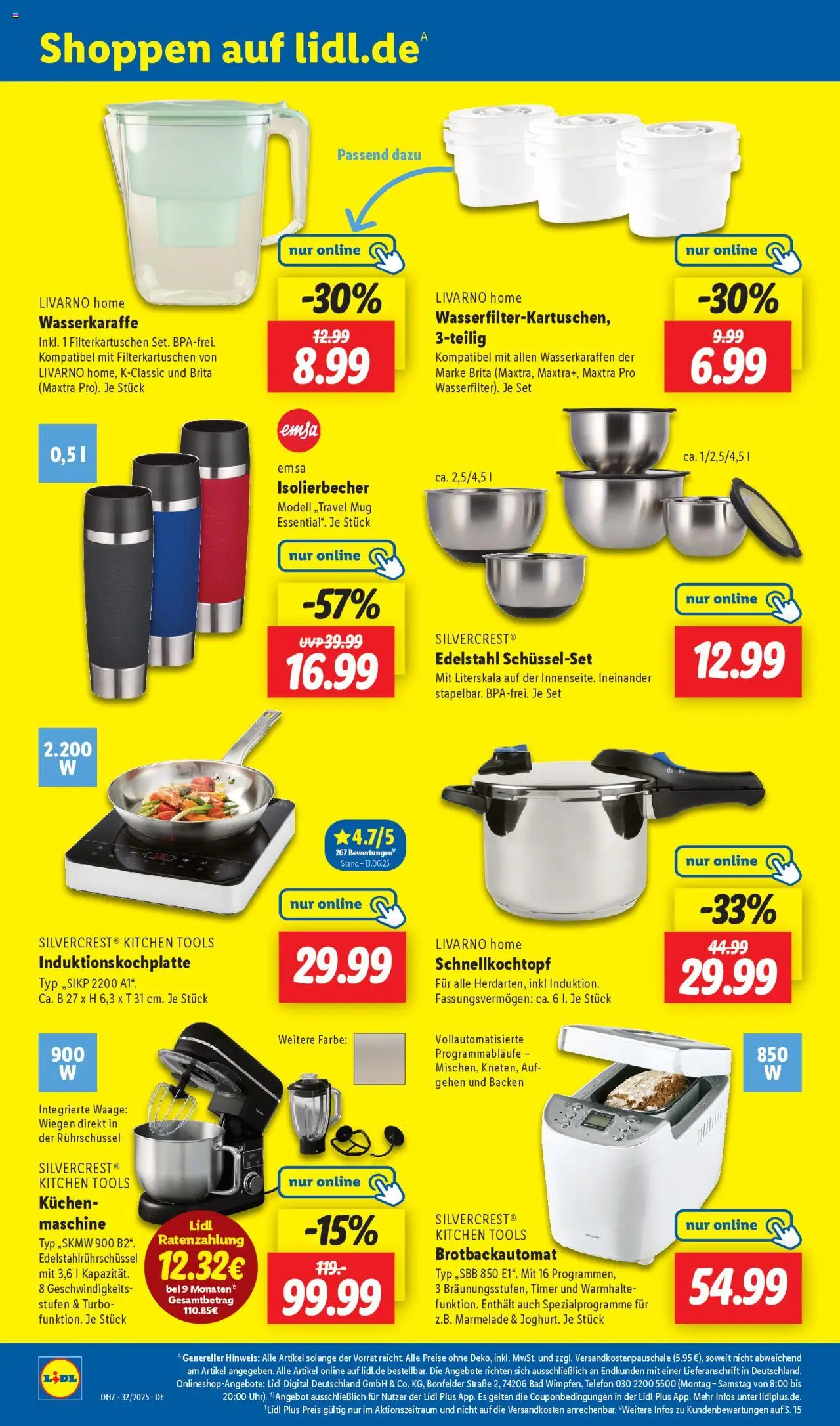 Lidl Prospekt 	 - gültig ab dem 04.08.2025 | Seite: 20 | Produkte: Bad, Kuchen, Brotbackautomat, Telefon