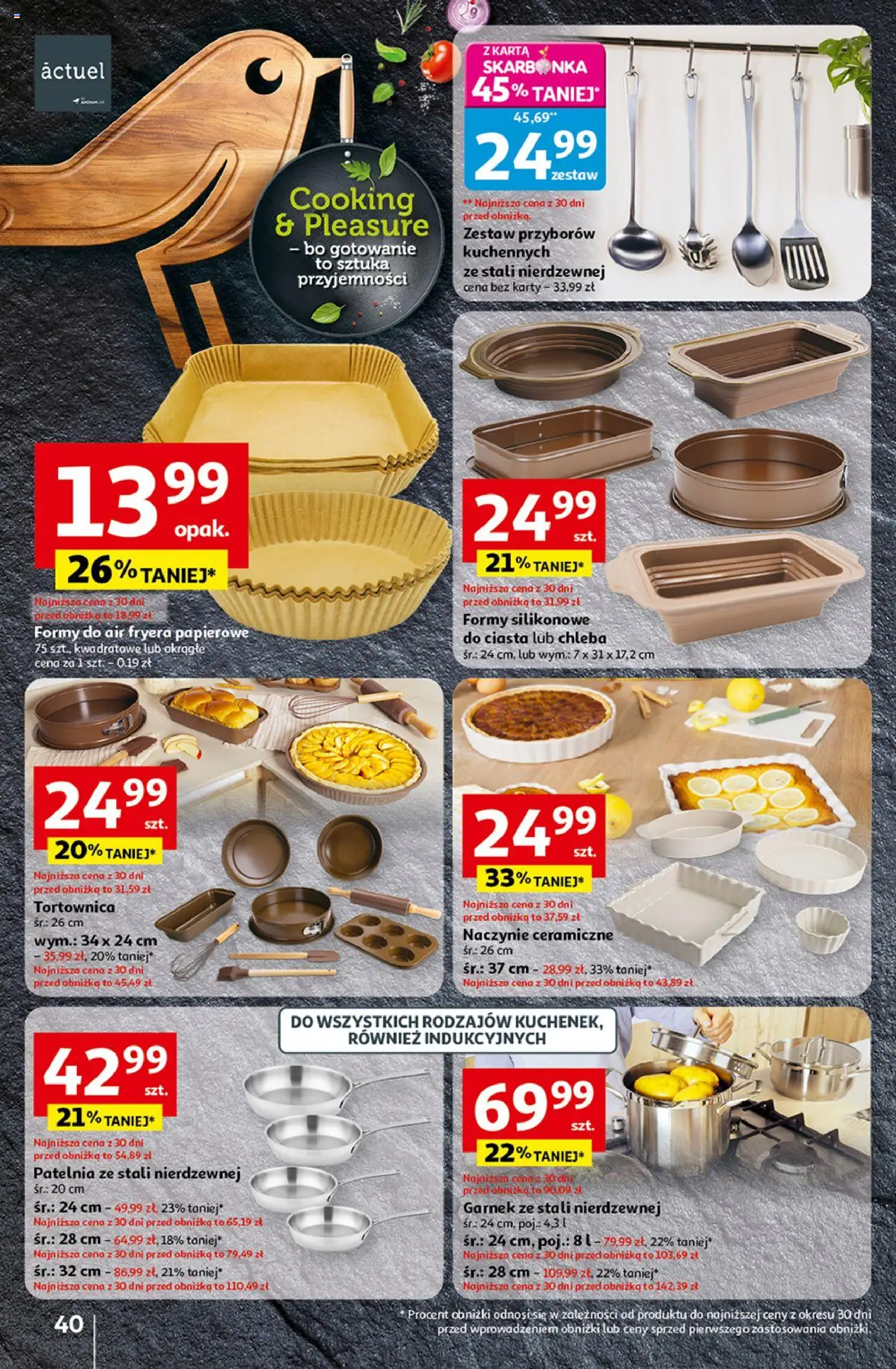 Auchan Gazetka - Wielkie przeboje cenowe Hipermarket od 16.10.2025 | Strona: 40 | Produkty: Karta, Garnek, Patelnia