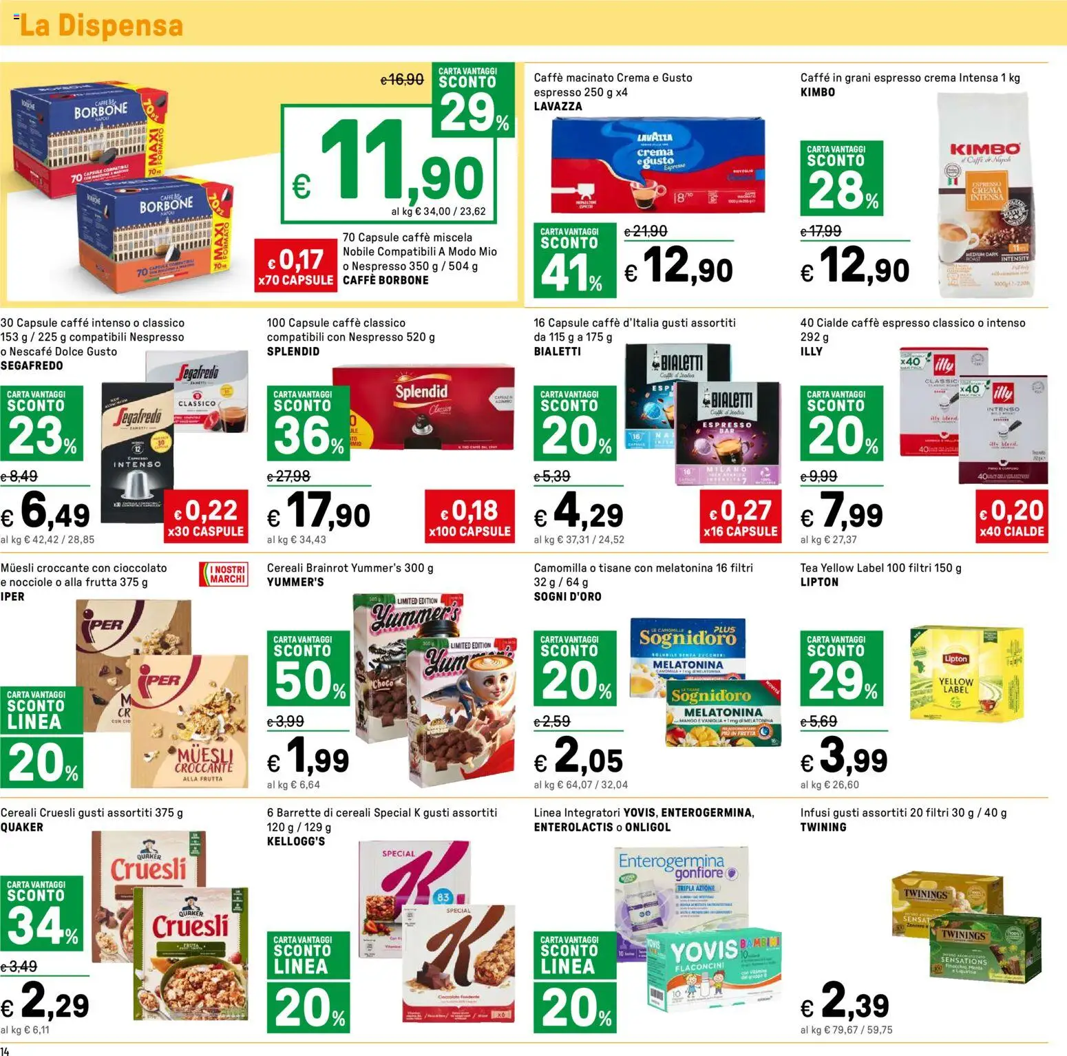 Volantino Iper del 12.02.2026 | Pagina: 14 | Prodotti: Muesli, Crema, Caffè, Nocciole