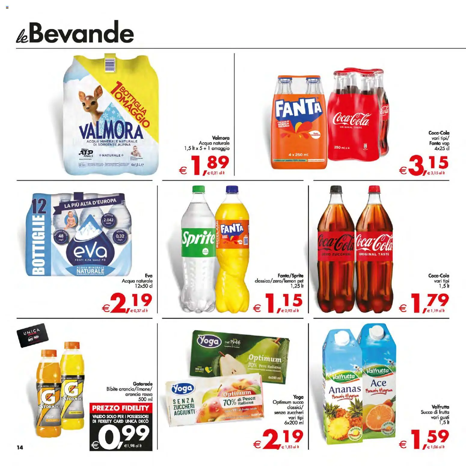 Volantino Decò del 13.01.2026 | Pagina: 14 | Prodotti: Succo, Pera, Fanta, Bottiglia