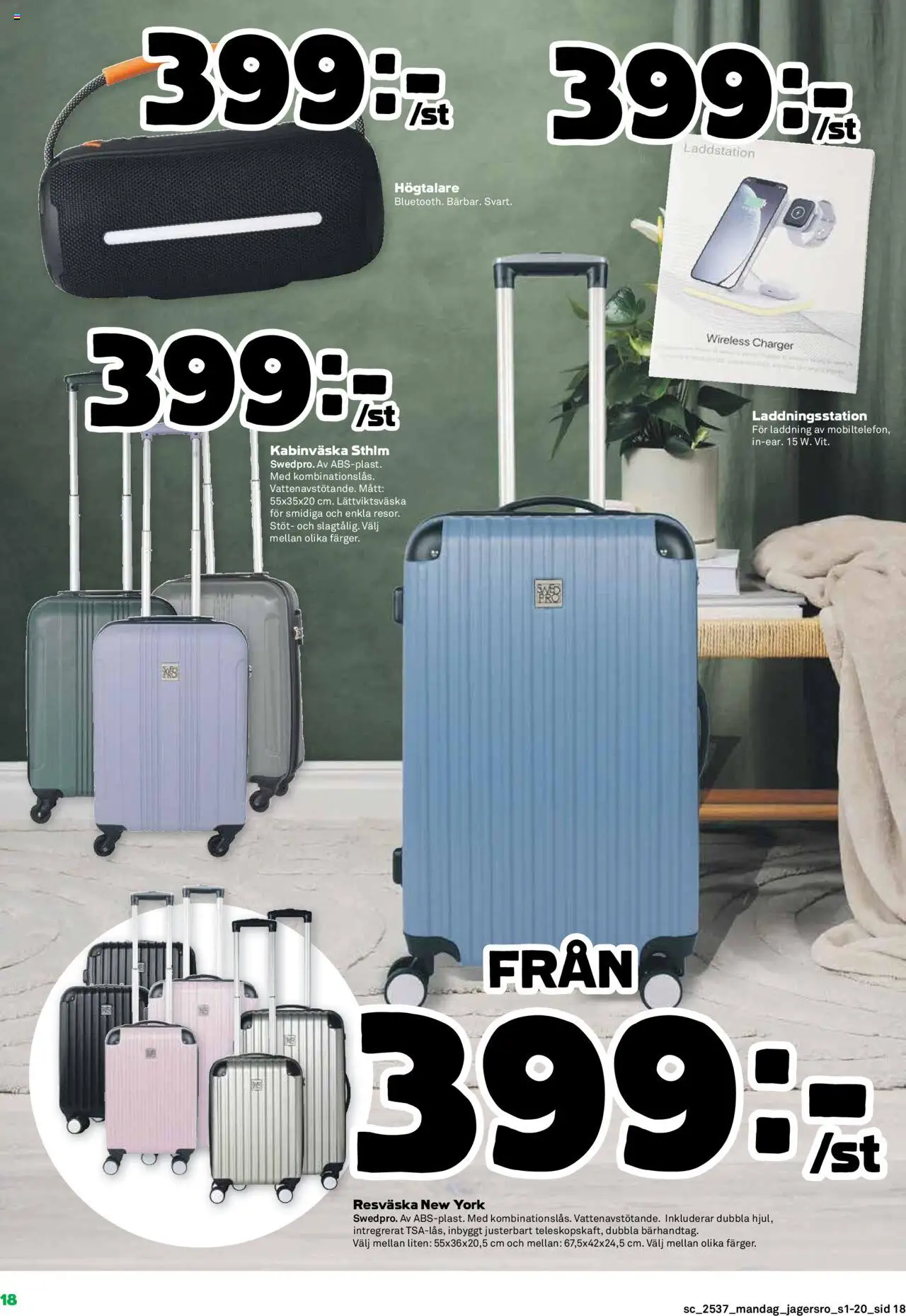 Coop Forum reklamblad aktuell från 08.09.2025 | Sida: 18 | Produkter: Resväska, Högtalare