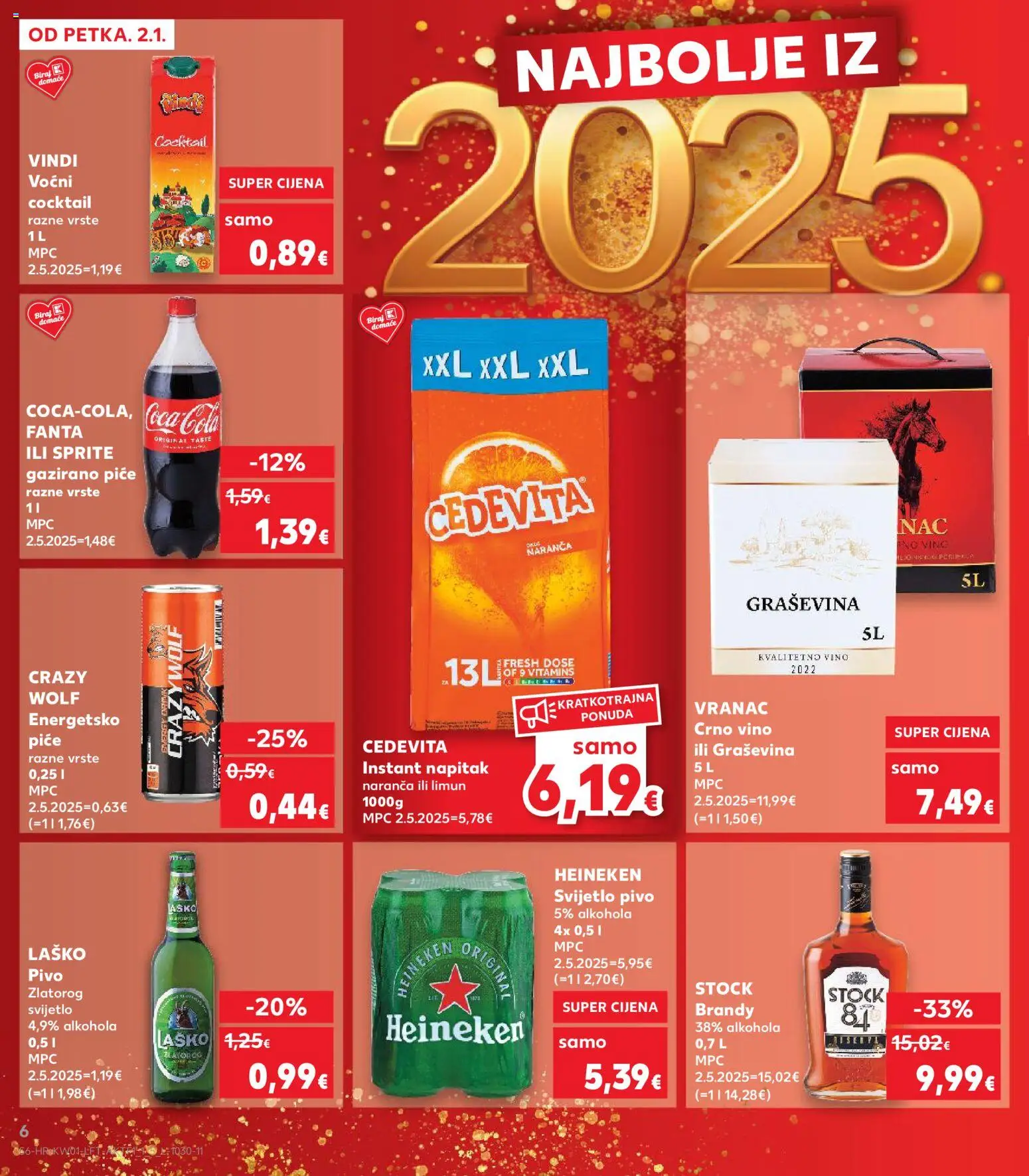 Kaufland katalog | vrijedi od 02.01.2026 | Stranica: 6 | Proizvodi: Sprite, Pivo, Laško, Cedevita