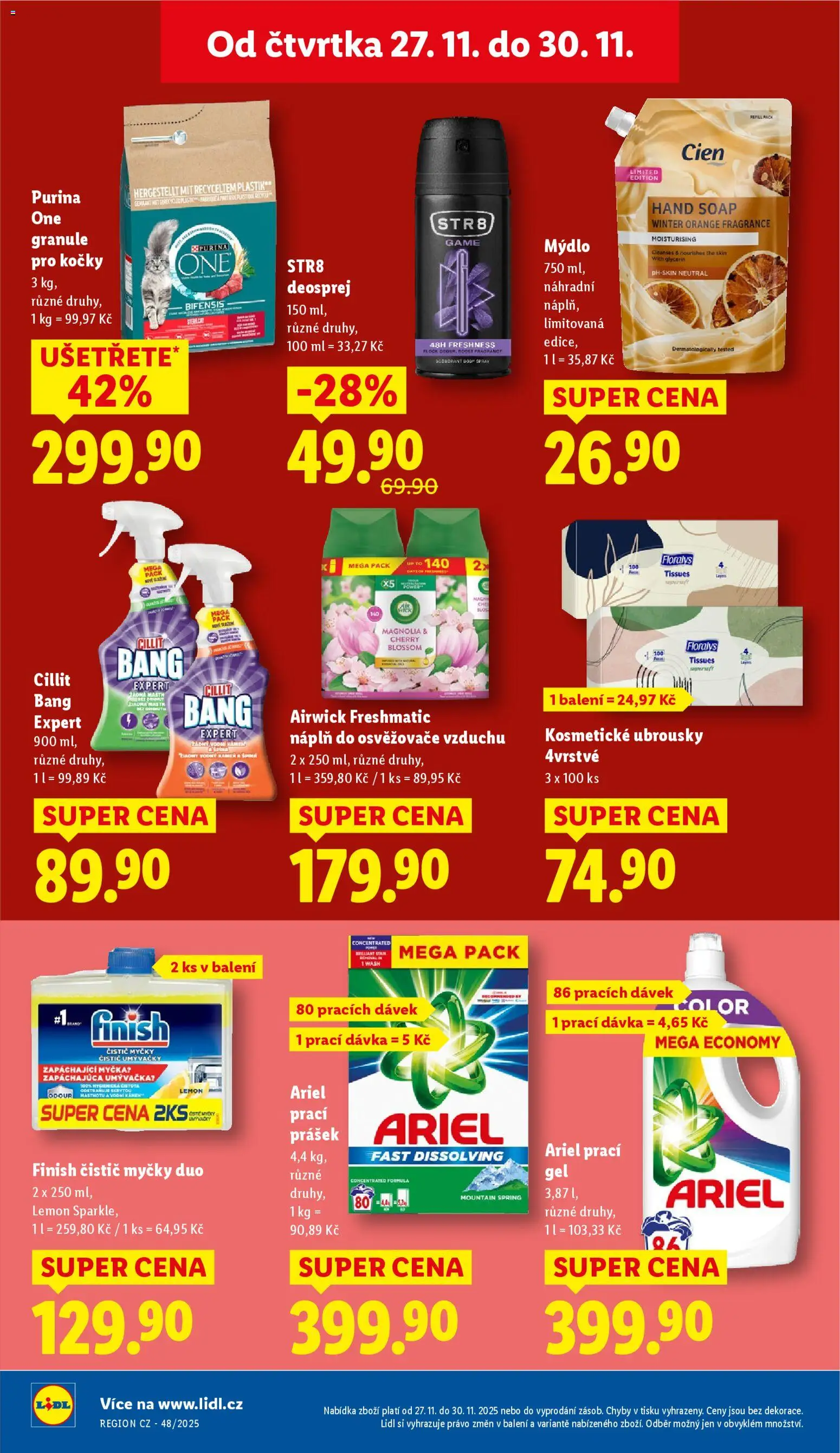 Lidl Black Friday od 27.11.2025 | Strana: 40 | Produkty: Prací gel, Purina, Cien, Purina one