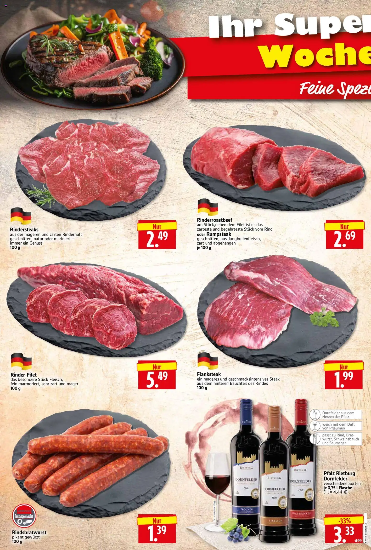 HERKULES Sonderbeilage – gültig ab 30.10.2025 | Seite: 2 | Produkte: Rumpsteak, Pflaumen, Rinderfilet, Duft