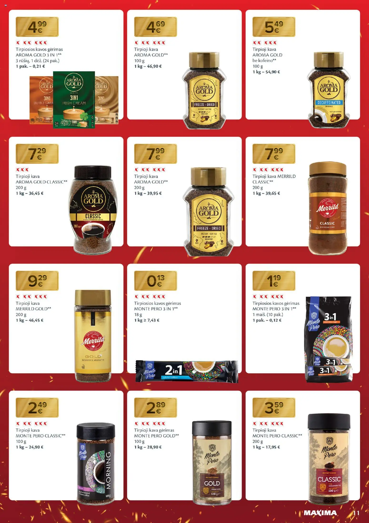 MAXIMA akcijos nuo 18.11.2025 | Puslapis: 11 | Prekių: Tirpioji kava, Kava