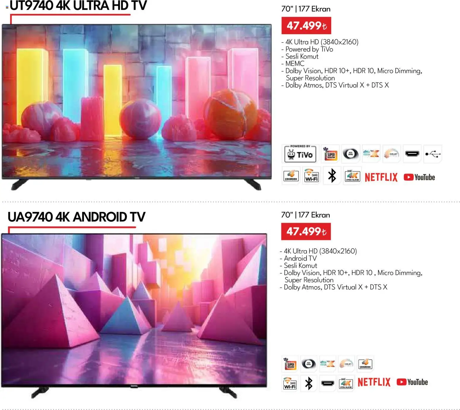 Vestel - Tüketici Elektroniği - 01.03.2026 tarihinden itibaren geçerlidir | Sayfa: 22 | Ürünler: TV, Uydu