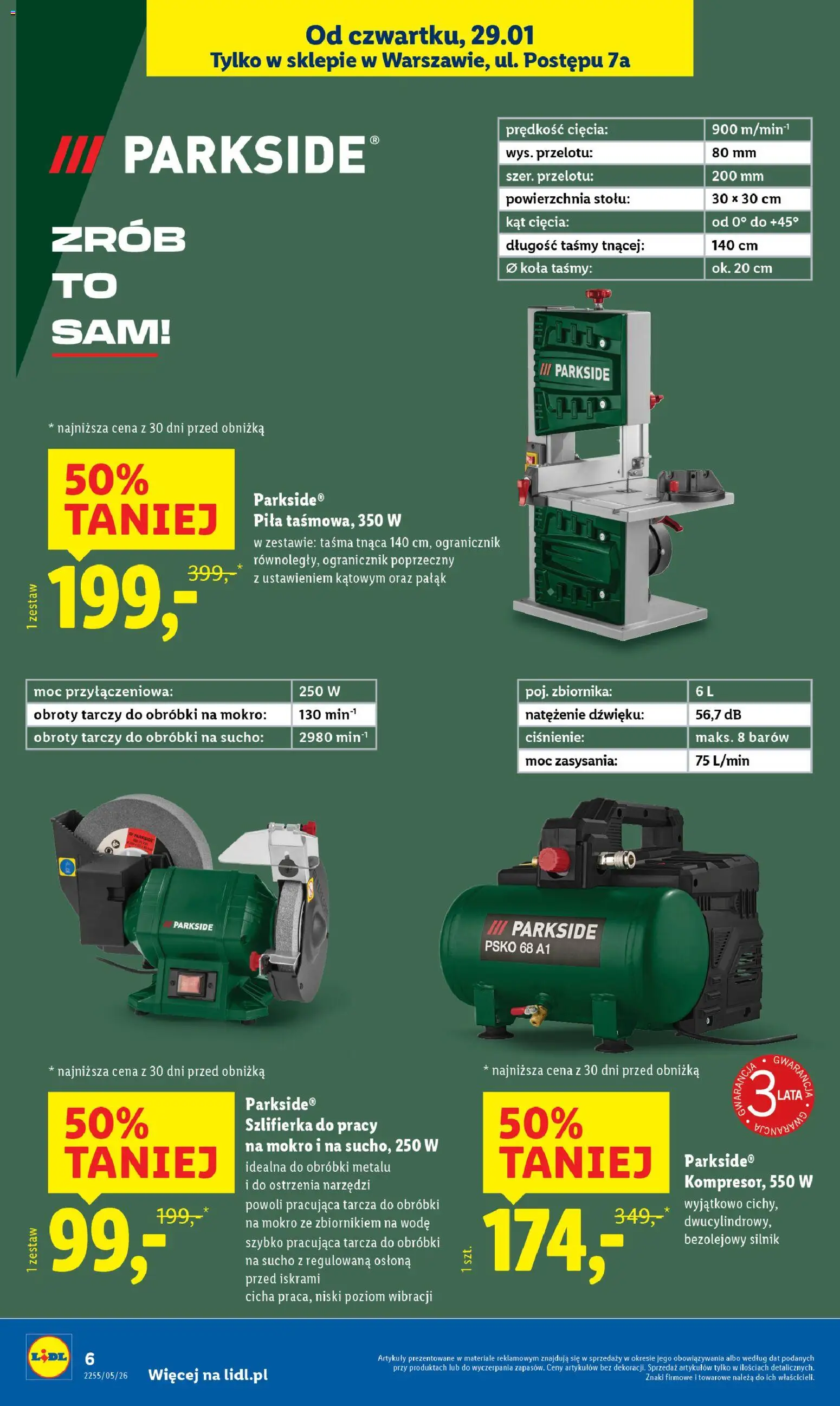 Lidl Gazetka - Wielkie otwarcie w Warszawie od 29.01.2026 | Strona: 6 | Produkty: Szlifierka