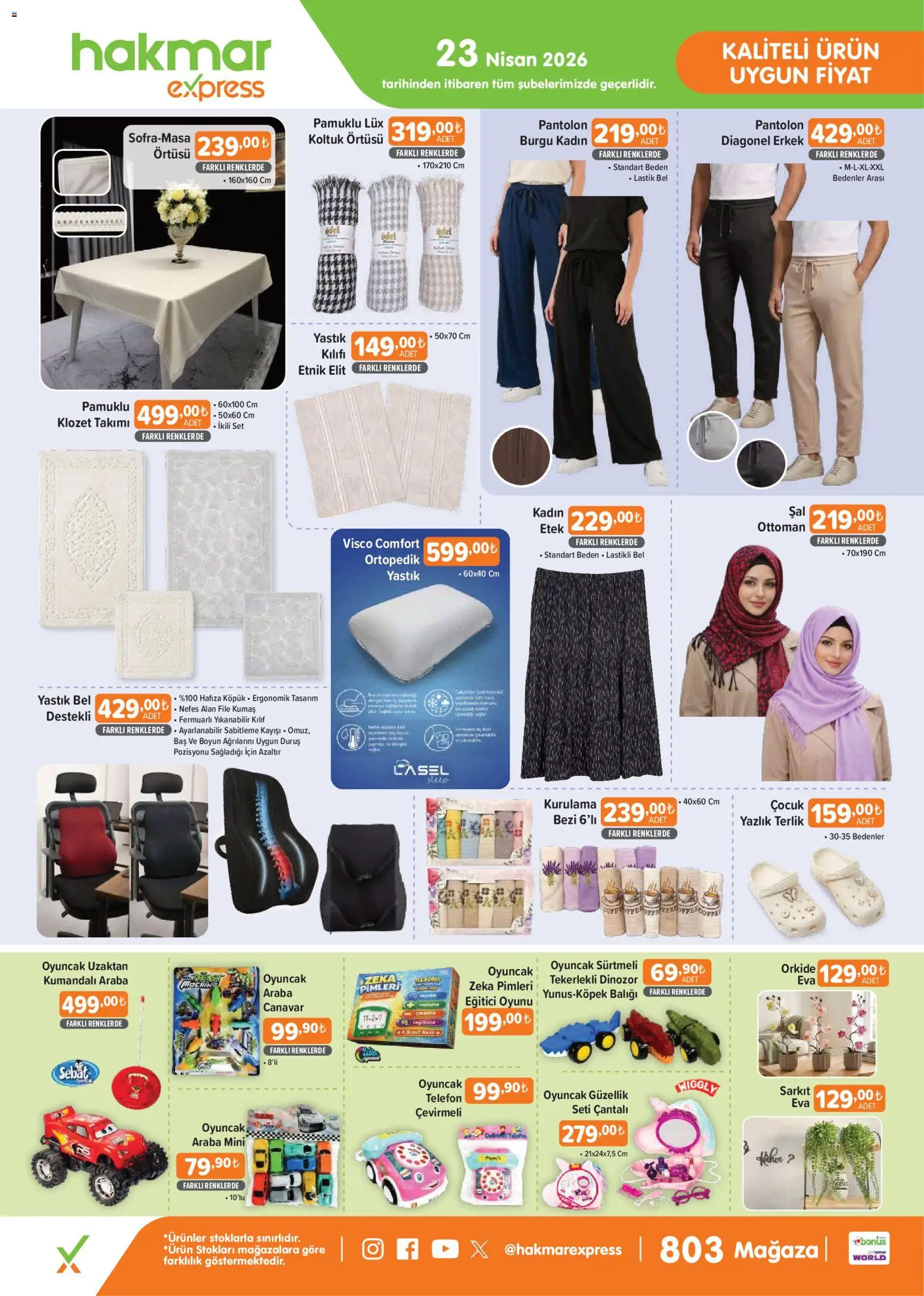 Hakmar Express - Perşembe Aktüel Ürünler - 23.04.2026 tarihinden itibaren geçerlidir | Sayfa: 2 | Ürünler: Lastik, Etek, Pantolon, Telefon