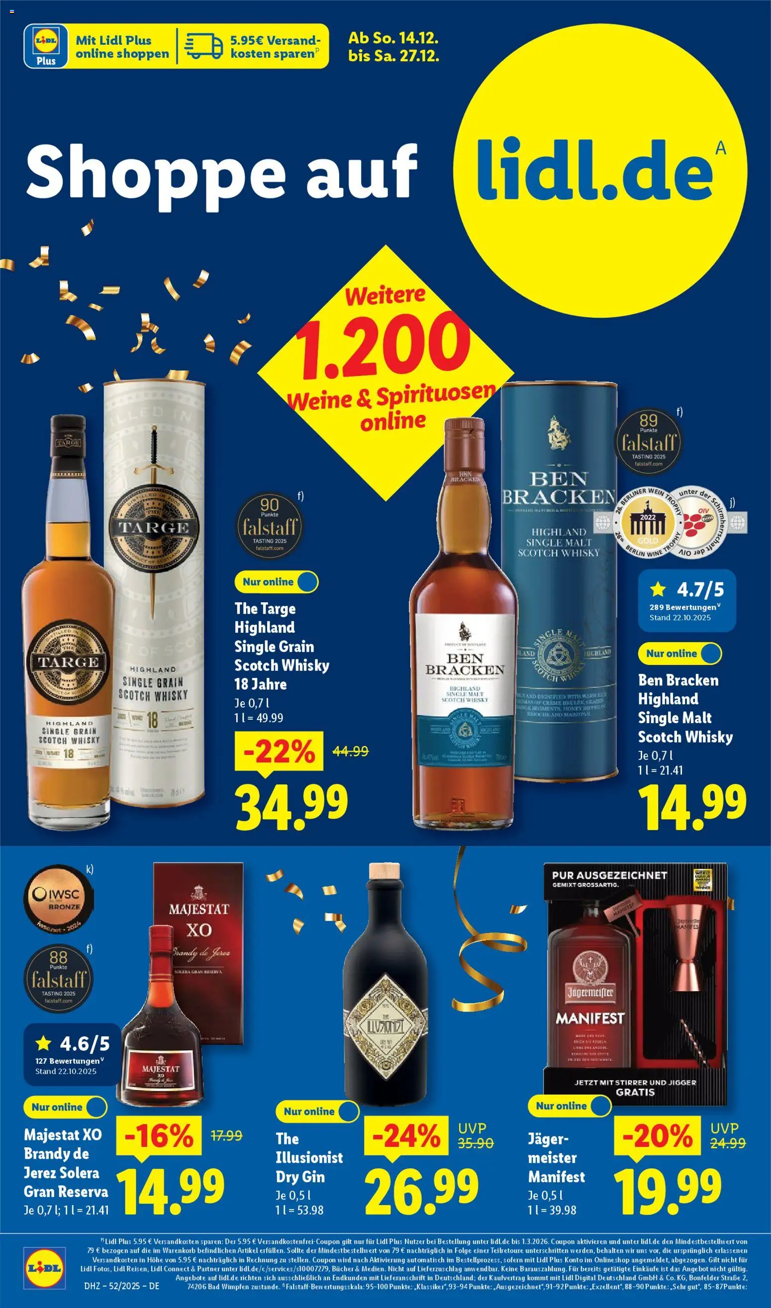 Lidl Prospekt Zossen – gültig ab 22.12.2025 | Seite: 38 | Produkte: Berliner, Whisky, Bad, Gin