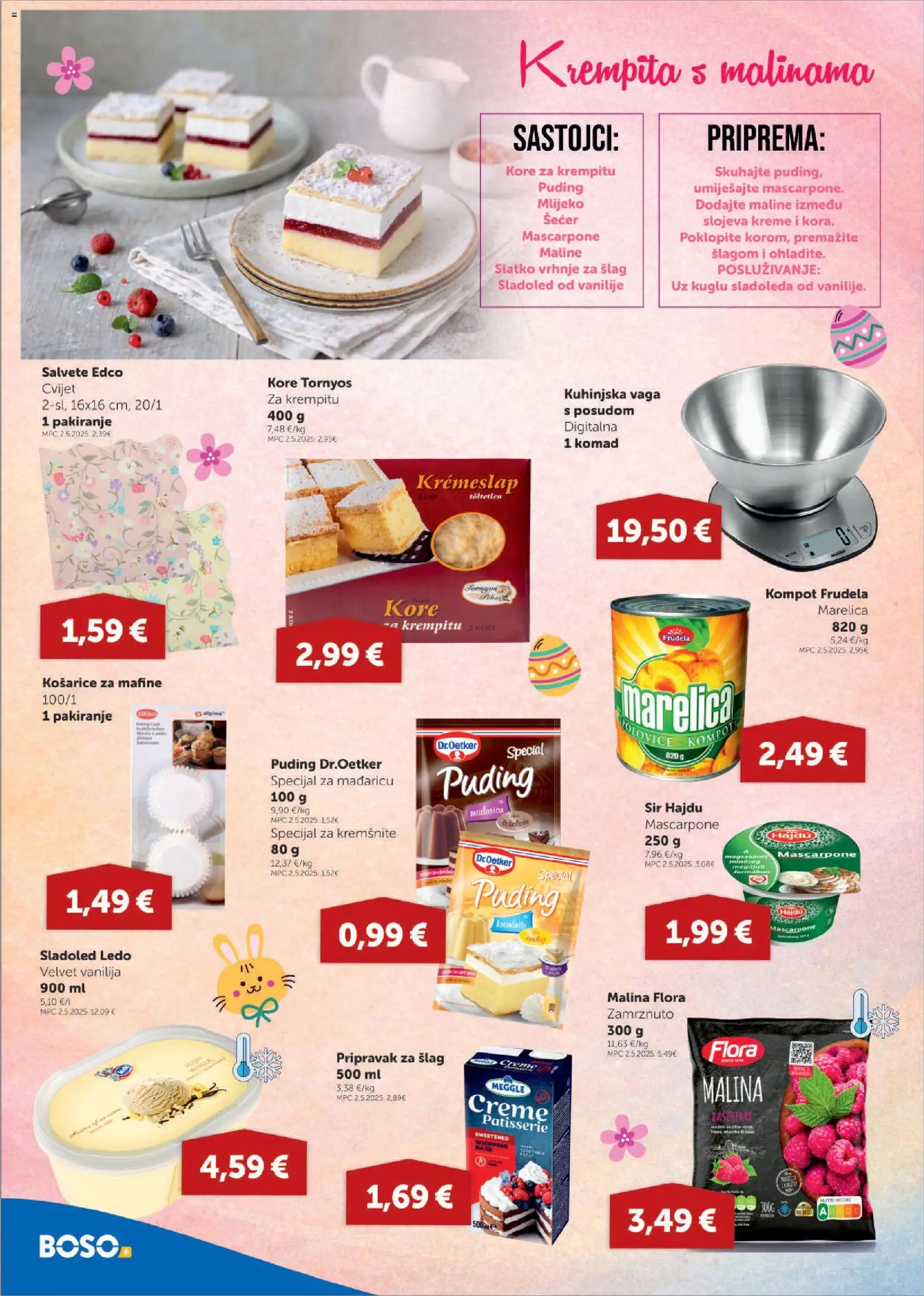 Boso katalog | vrijedi od 02.04.2026 | Stranica: 8 | Proizvodi: Mascarpone, Salvete, Kompot, Vaga