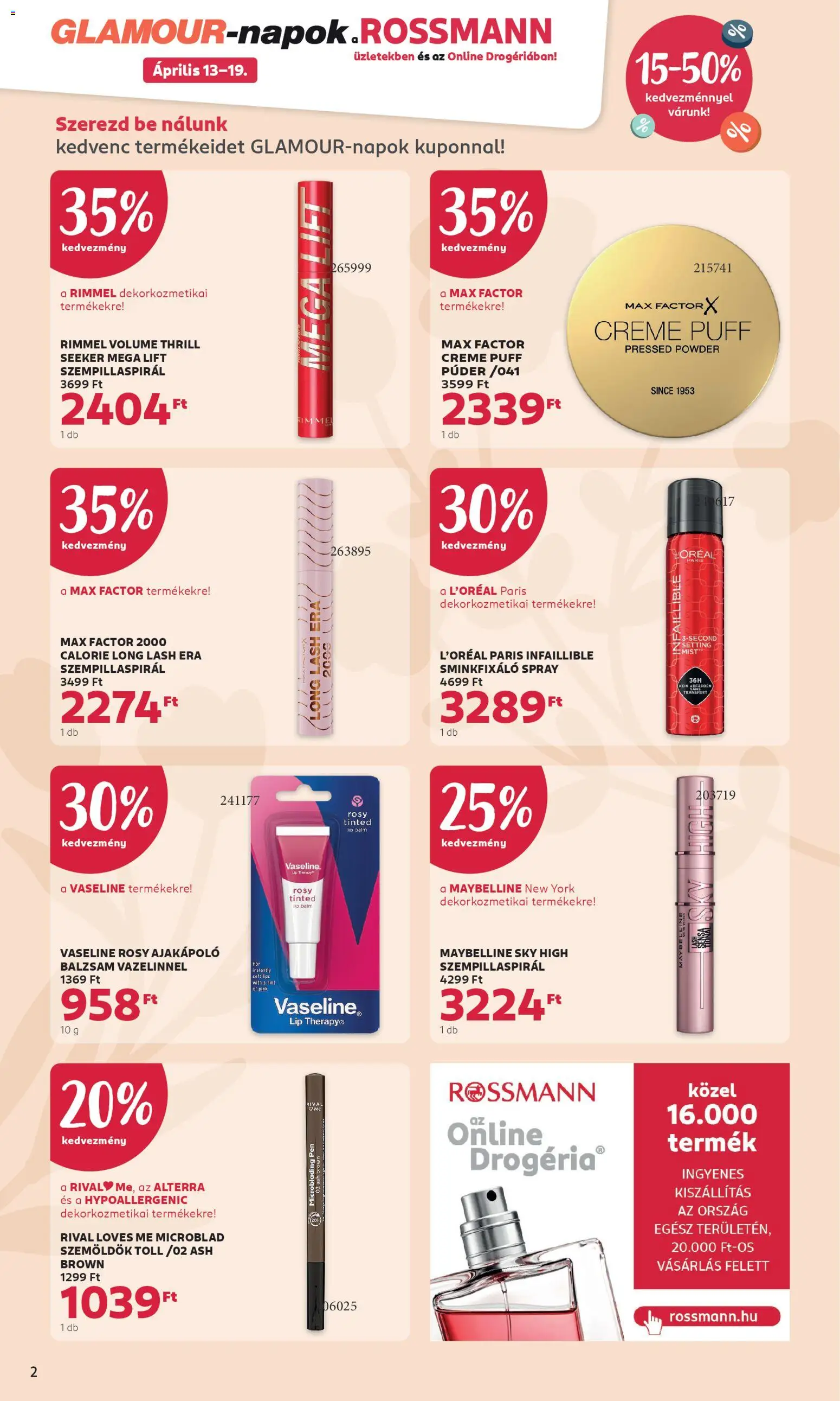 Rossmann akciós ujság - amely érvényes a következő dátumtól: 13.04.2026 | Oldal: 2