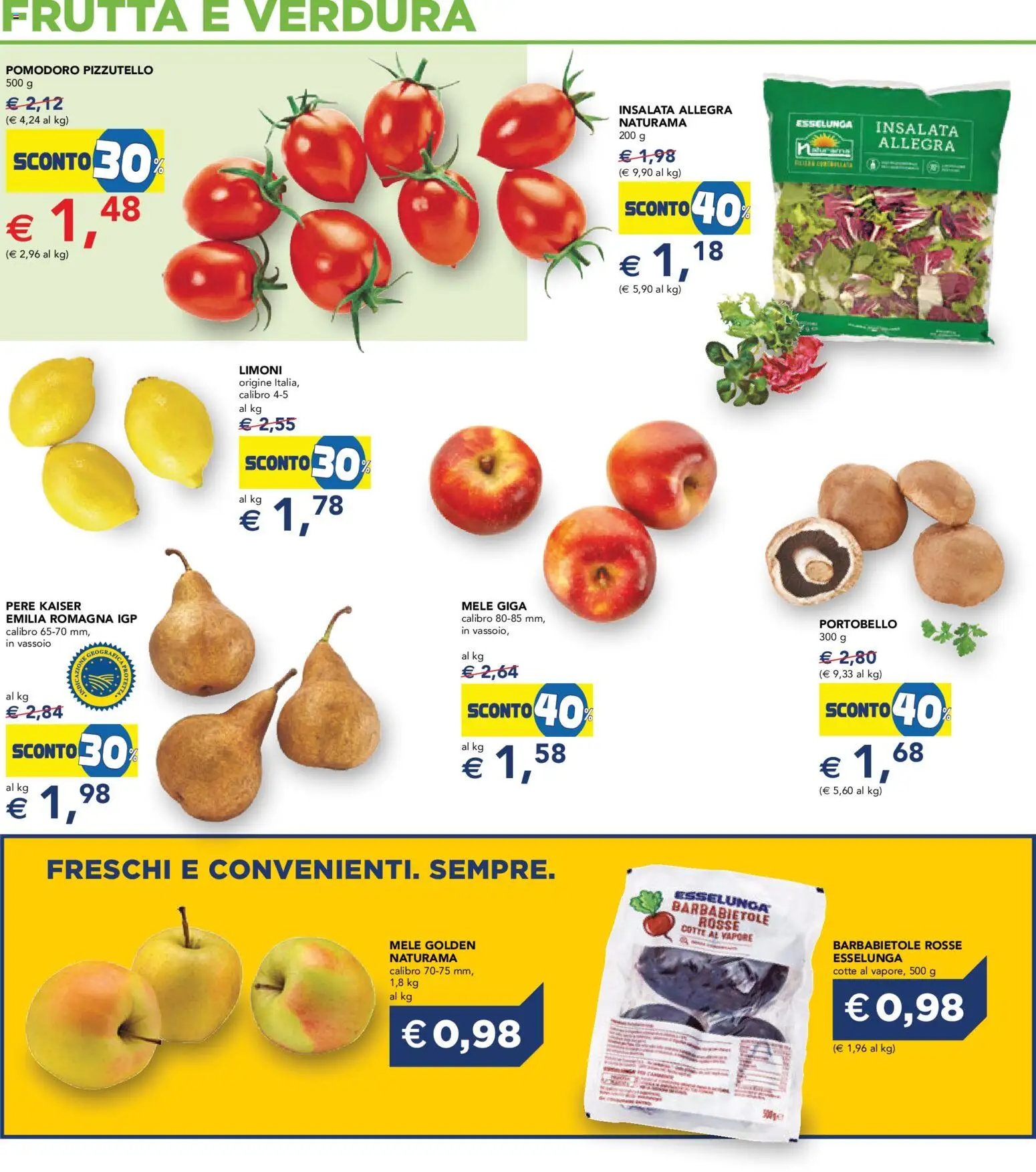 Volantino Esselunga S del 08.04.2026 | Pagina: 15 | Prodotti: Mele, Insalata, Frutta, Vassoio