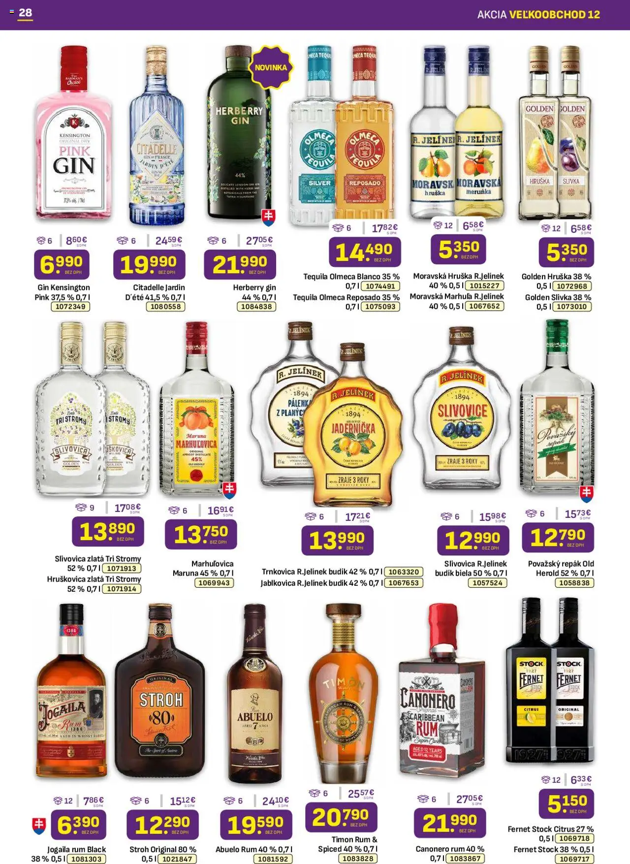 Libex leták │ platný od 16.06.2025 | Strana: 28 | Produkty: Slivovica, Gin, Fernet, Budík