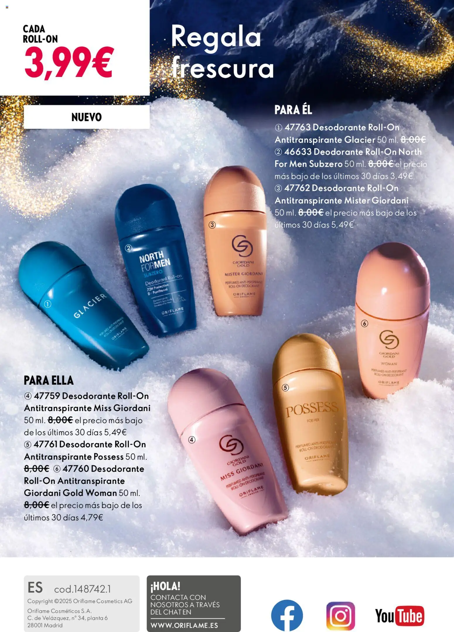 Oriflame - Catálogo Campaña 16 │ válido desde el 19.11.2025 | Página: 180 | Productos: Desodorante, Antitranspirante